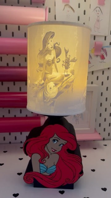 Ariel Princess Lamp Base & Shade 3MF File | Puck Light Compatible | Digital Download