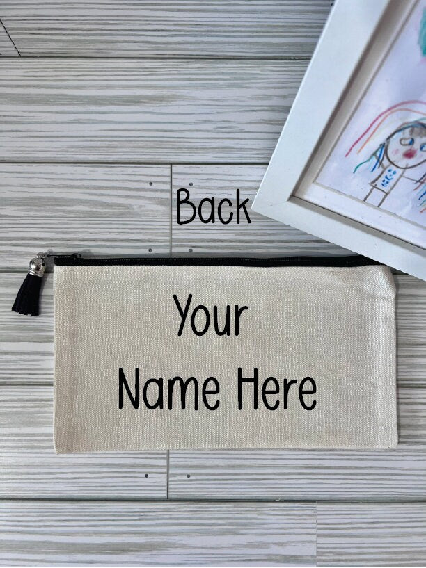 Personalized Teacher Pencil Bag: Kids Crayons Caffeine Design