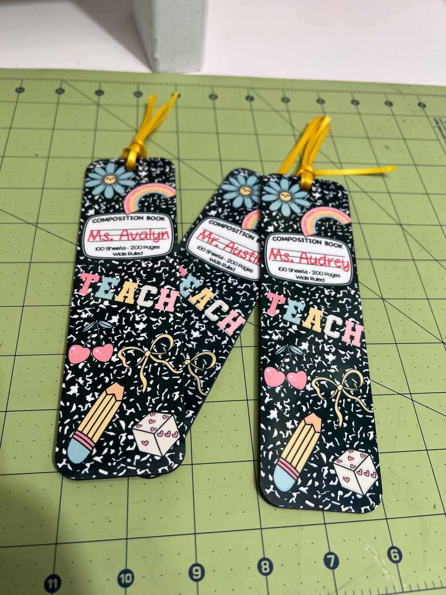 Personalized Composition Doodle Bookmark β Custom Name Bookmark for Teachers, Students & Book Lovers