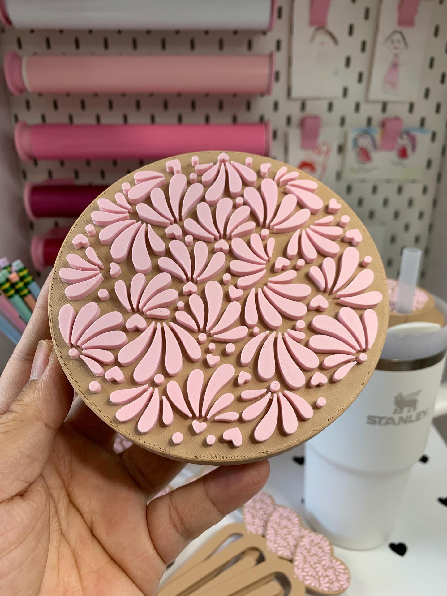 Talavera Desk Accessory 3D Print Files: Round Lid Container (STL/3MF)