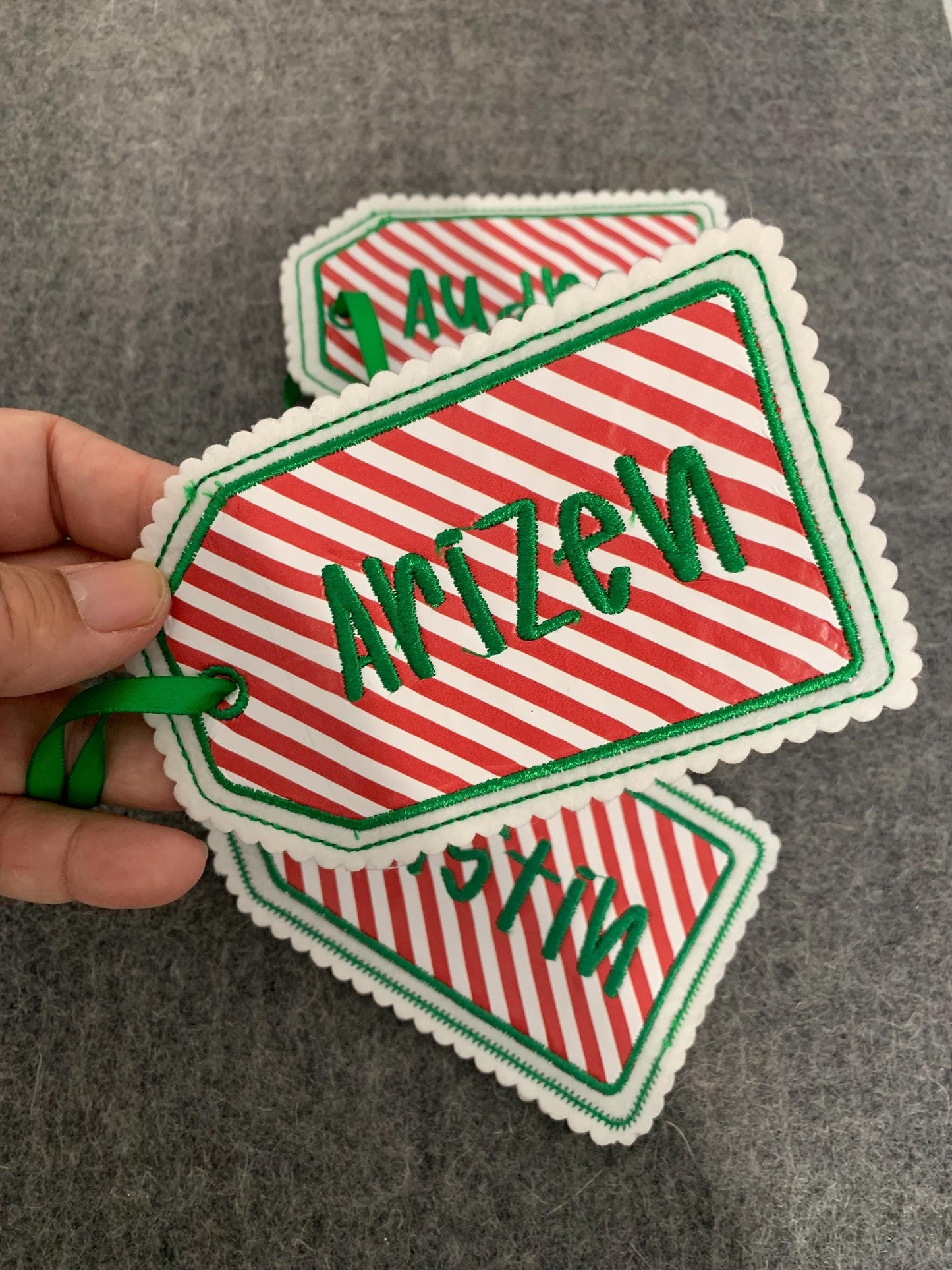 Personalized Embroidered Christmas Gift Tags โ Felt Name Tag โ Personalized Gift Tags Holiday Decor