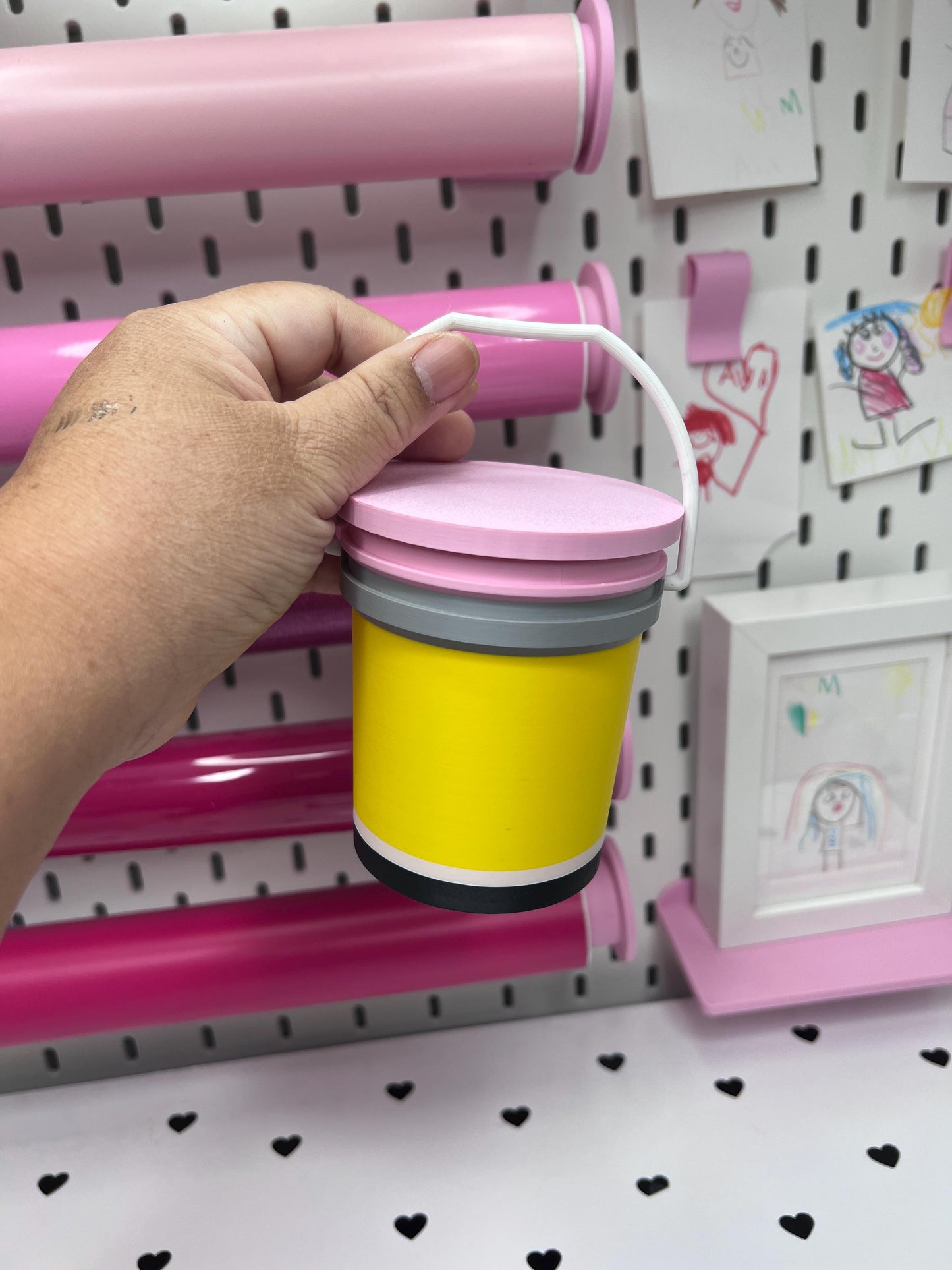 School Supplies Mini Bucket with Lids | Choose from Pencil, Crayon, Glue and Composition Buckets | Teacher Gift | Desk Decor