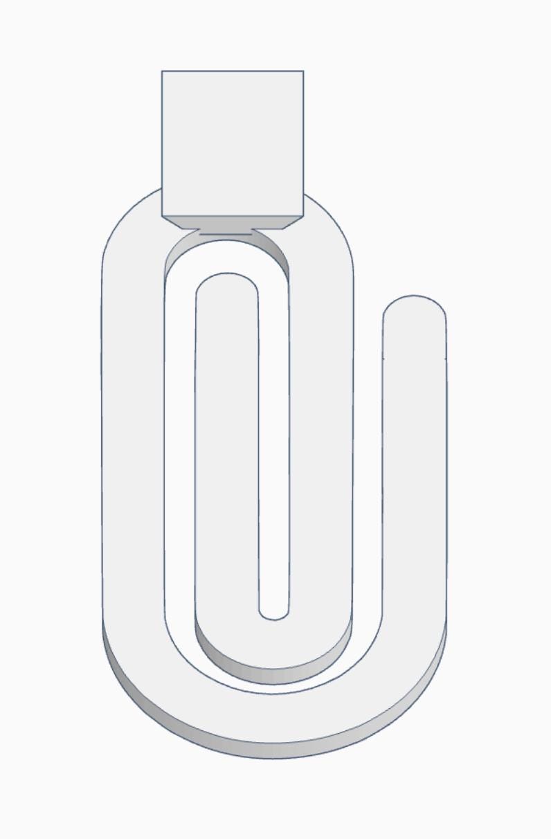 Interchangeable Jumbo Paperclip – 3MF Digital Files | Digital Download