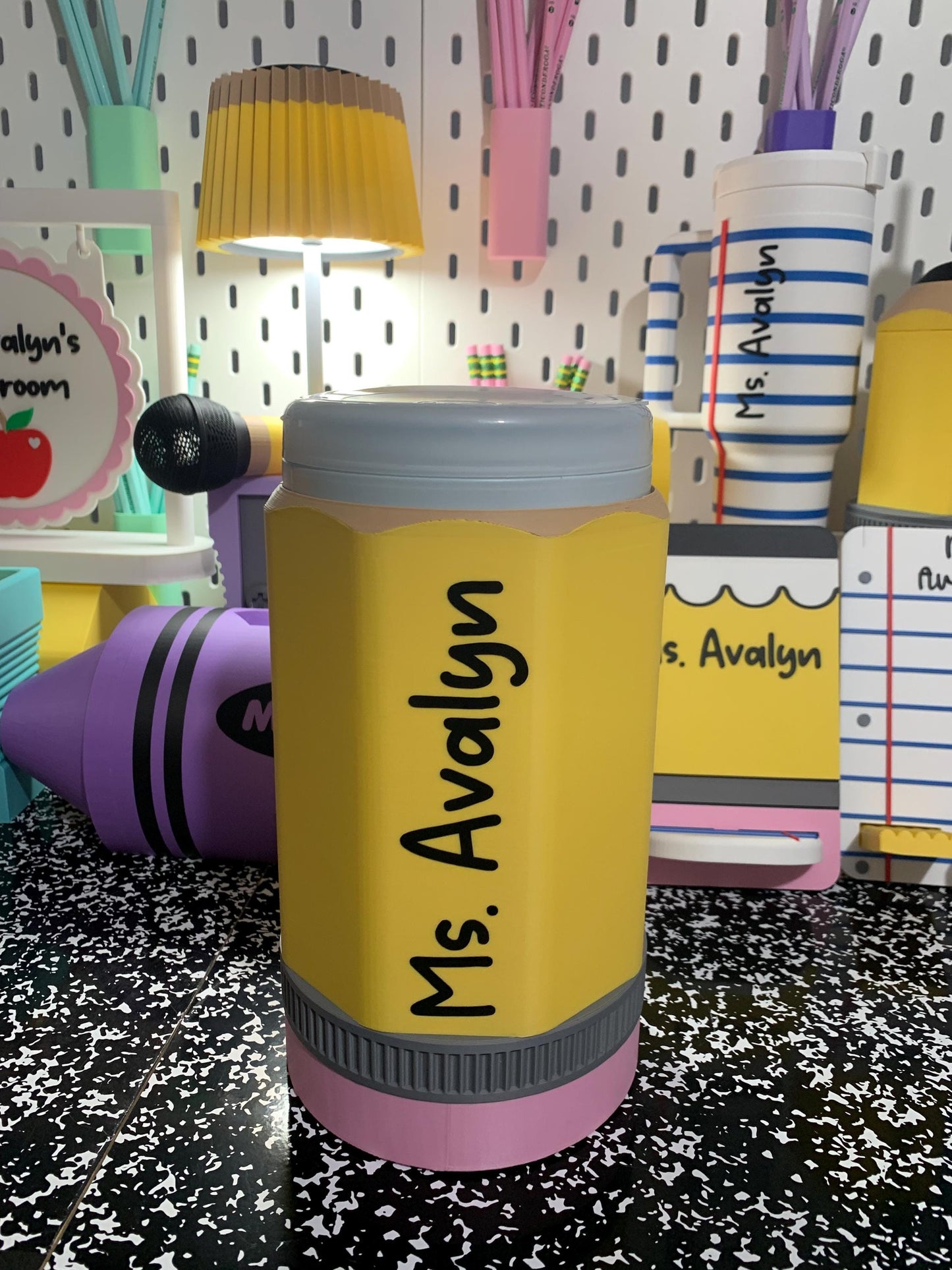 Personalized Hand Sanitizer Wipes Holder, Pencil or Glue Stick Teacher Decor, Classroom Wipes Dispenser, Teacher Gift, Back to School