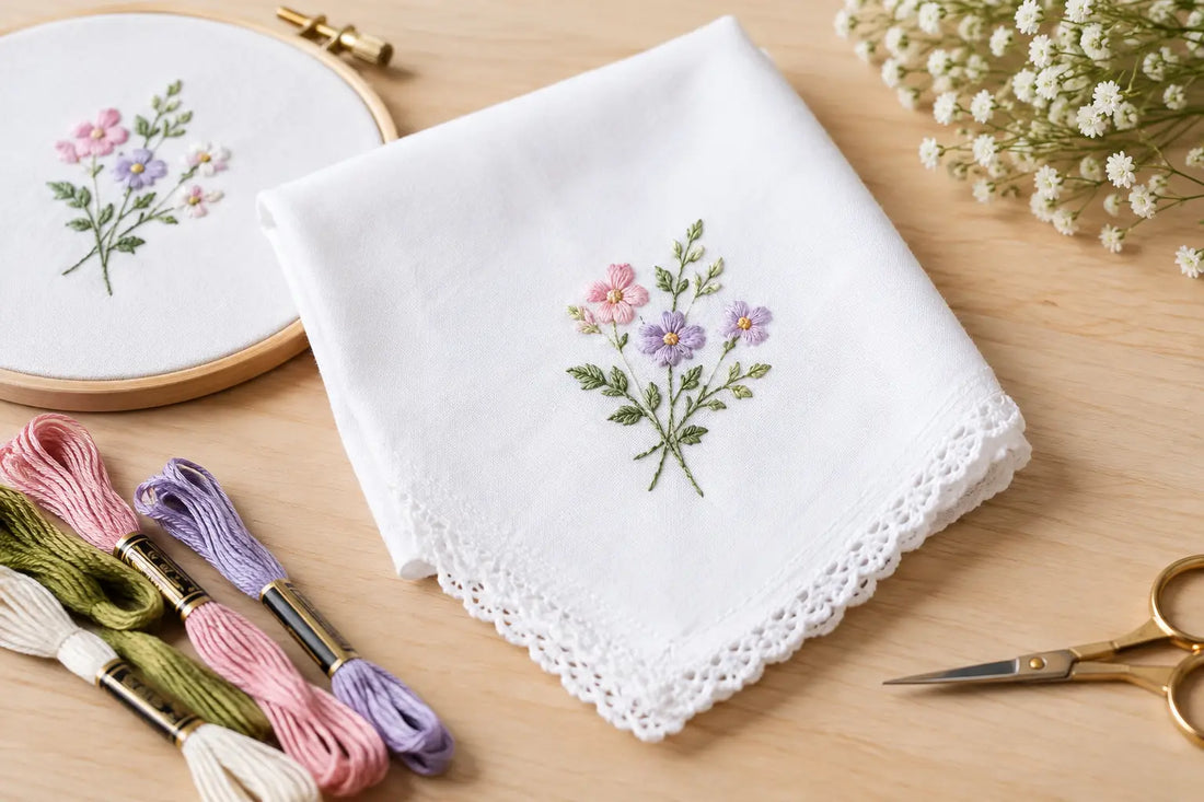 How to Embroider Handkerchief Keepsakes by Hand