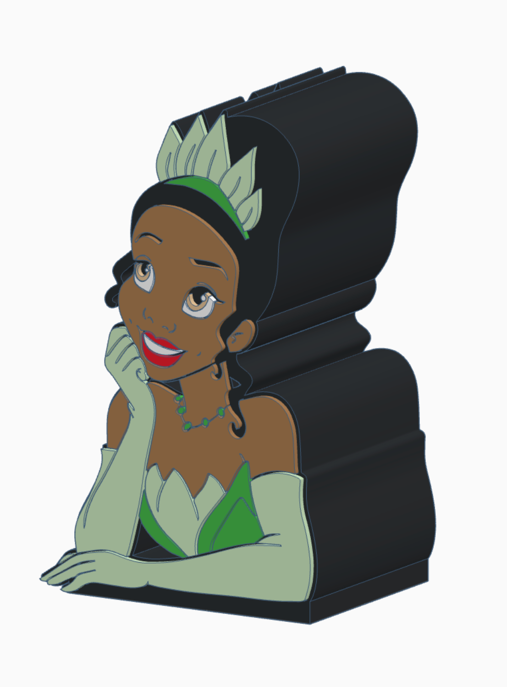 Tiana Princess Lamp Base &amp; Shade 3MF File | Puck Light Compatible | Digital Download