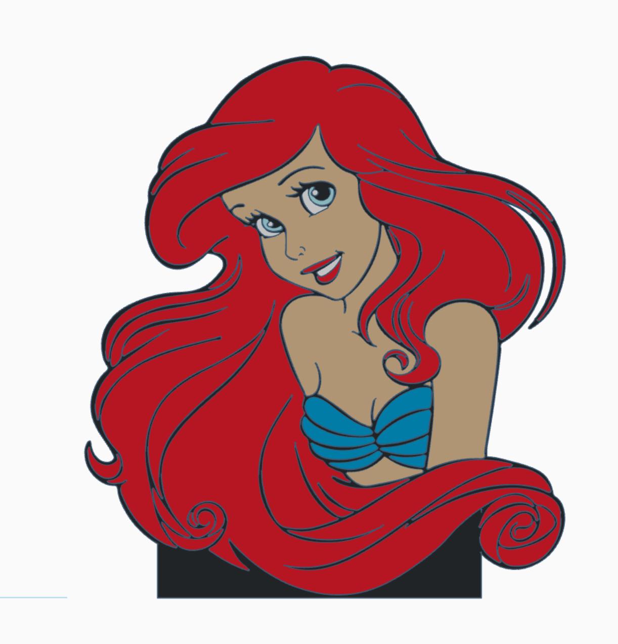Ariel Princess Lamp Base &amp; Shade 3MF File | Puck Light Compatible | Digital Download