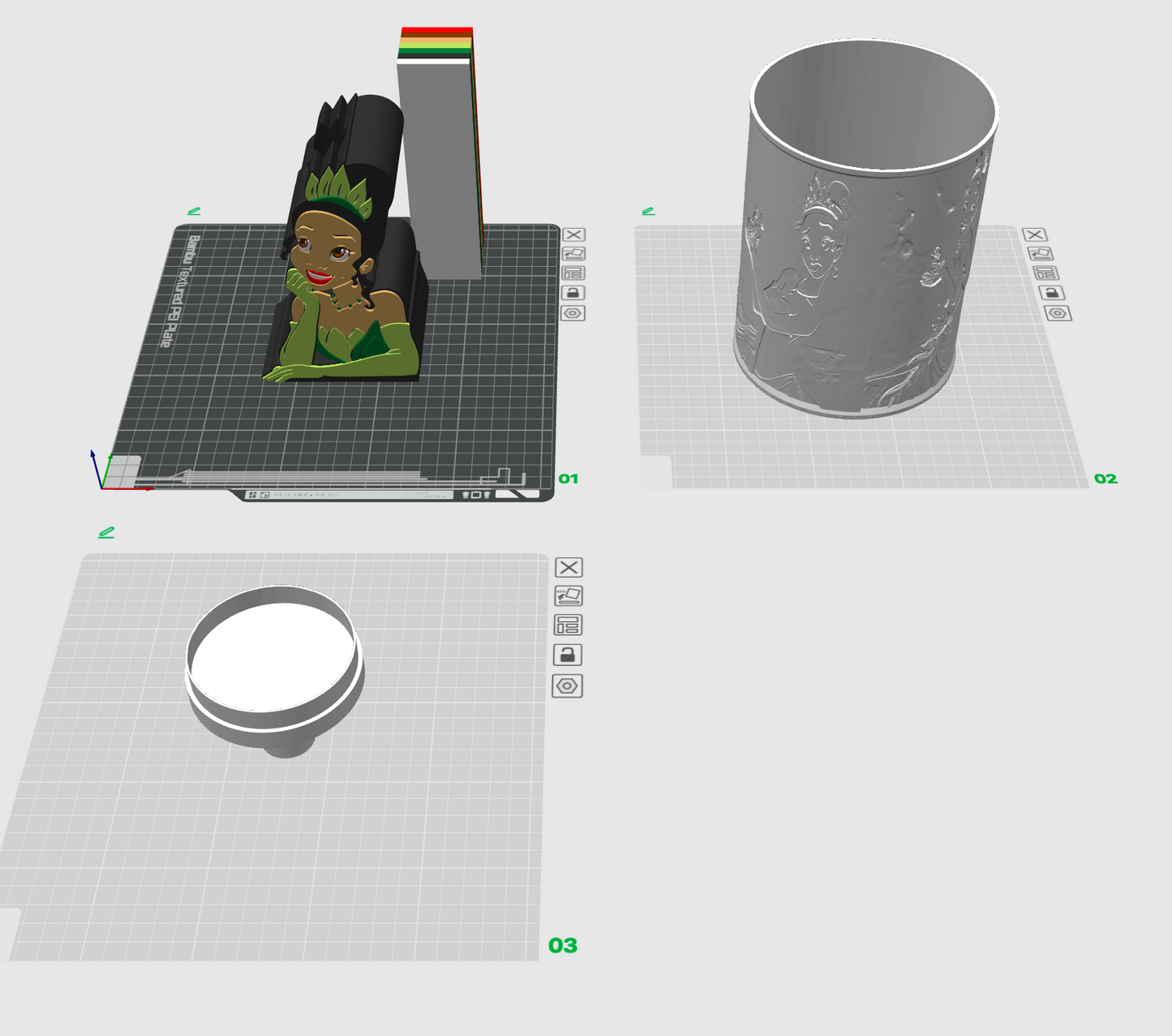 Tiana Princess Lamp Base &amp; Shade 3MF File | Puck Light Compatible | Digital Download