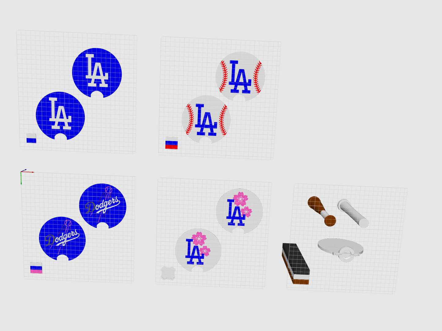 Set of x4 LA Baseball-Inspired Credit Card Pay Wand | 3D Print File | 3MF Digital Download | Tap to Pay Holder