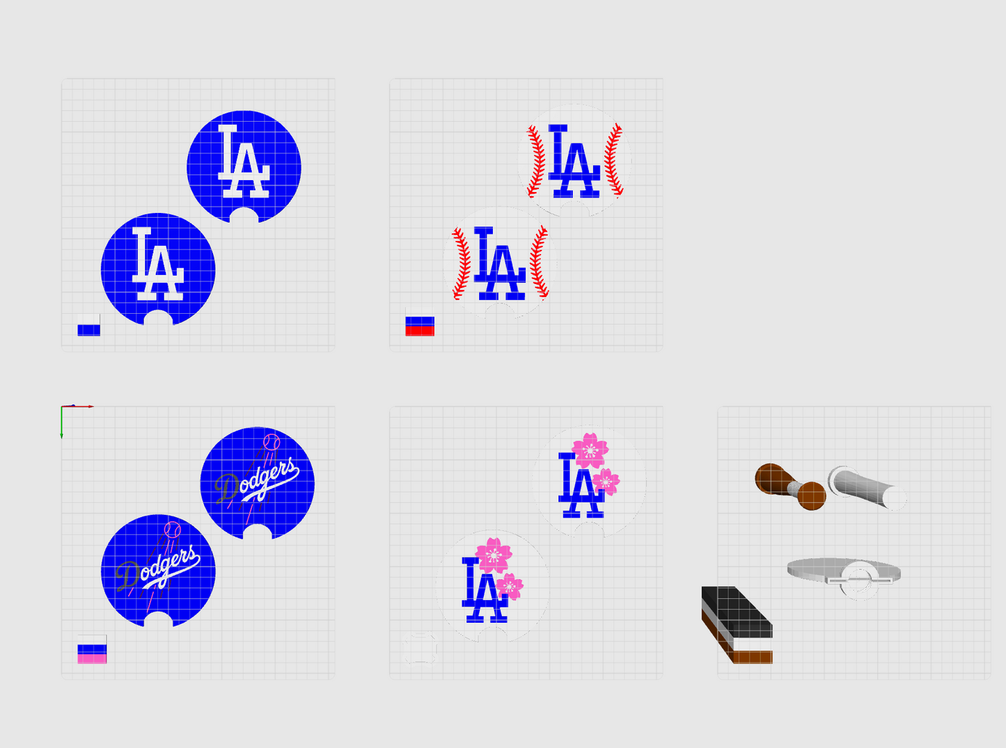 Set of x4 LA Baseball-Inspired Credit Card Pay Wand | 3D Print File | 3MF Digital Download | Tap to Pay Holder