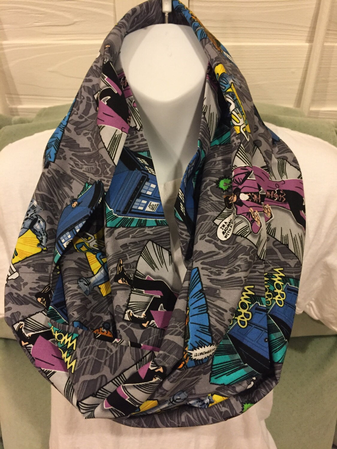 Doctor Who Infinity Scarf: Handmade Cotton Sci-Fi Print