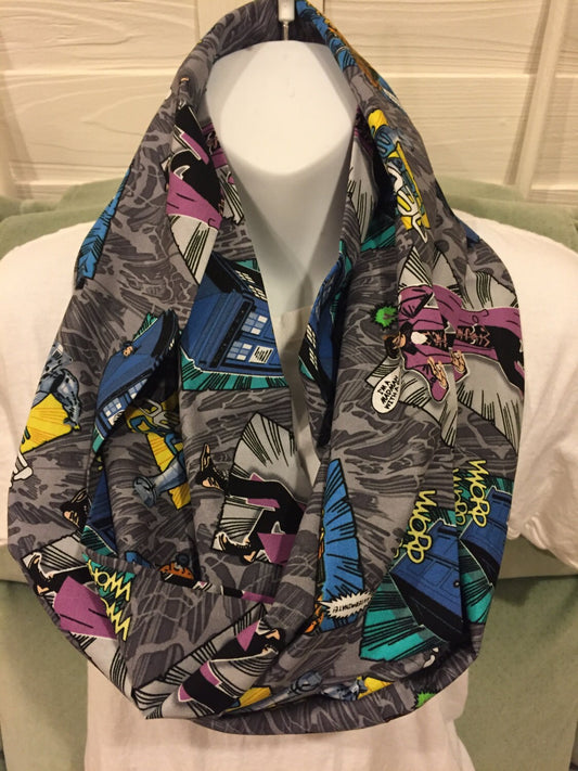 Doctor Who Infinity Scarf: Handmade Cotton Sci-Fi Print