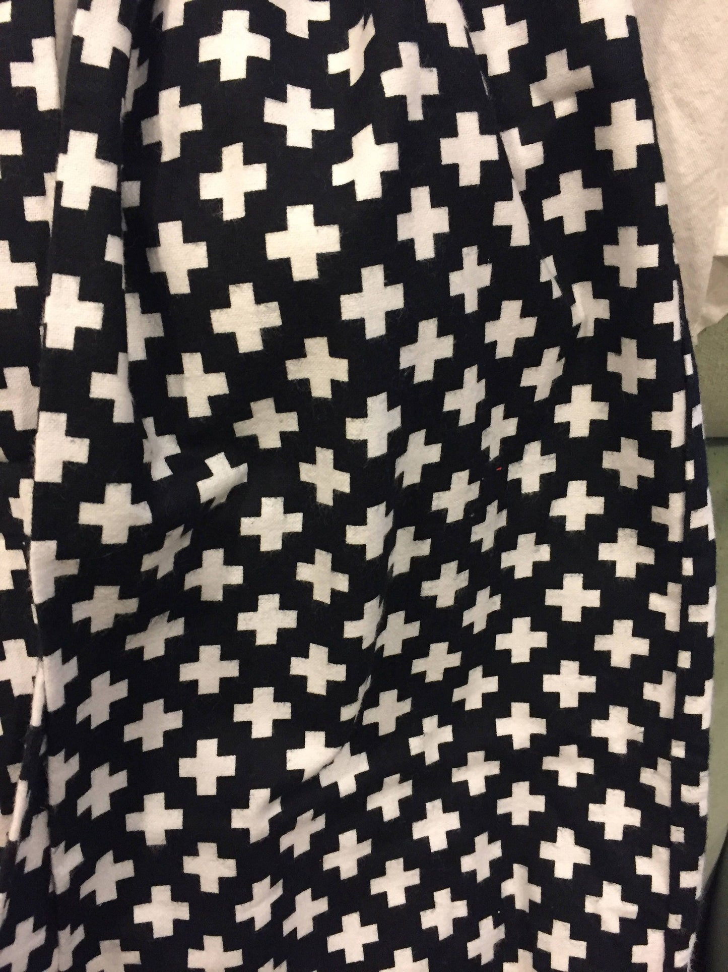 Handmade Cotton Infinity Scarf: Plus Sign Print Lightweight Neck Warmer