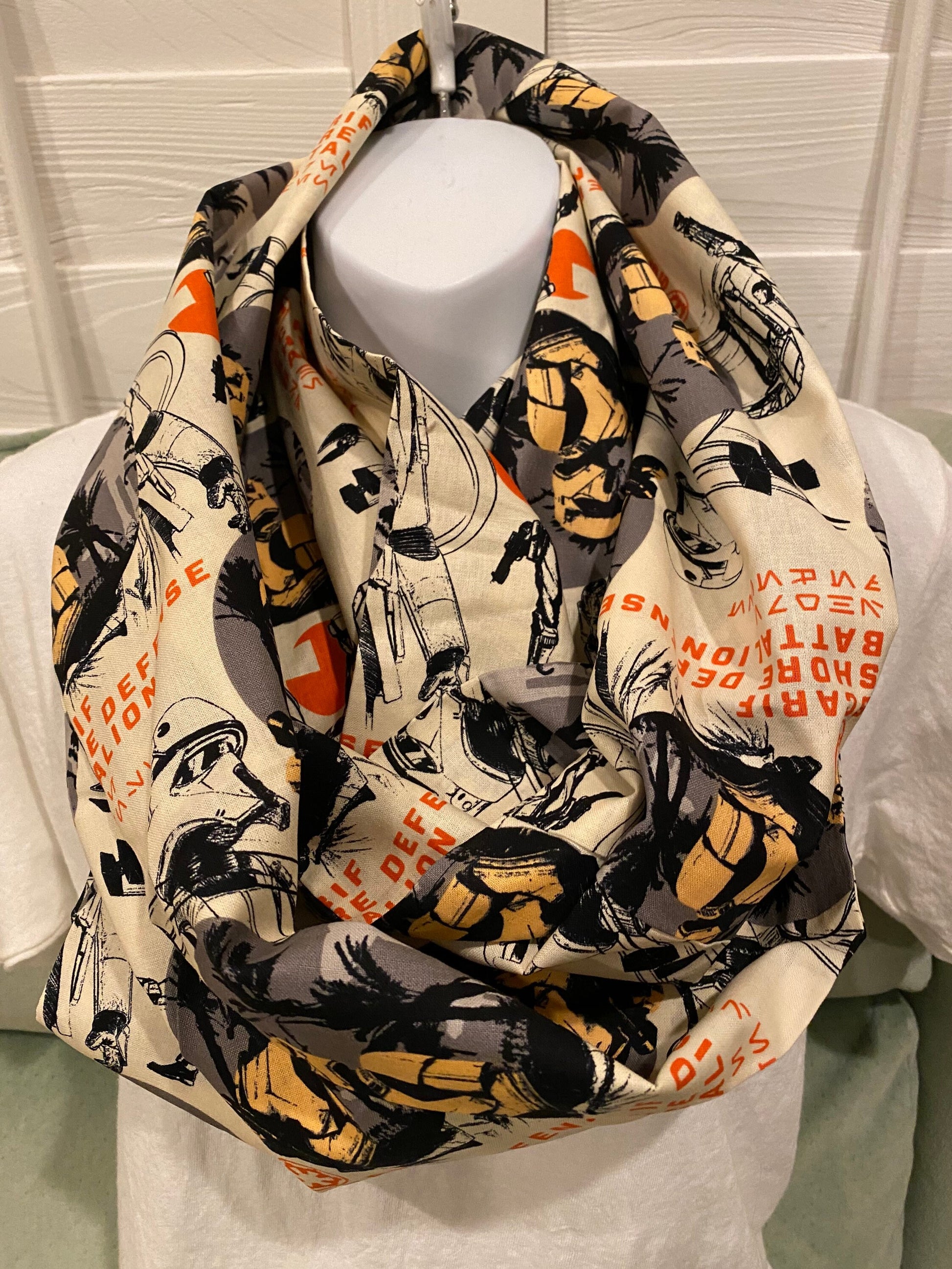 Handmade Star Wars Infinity Scarf: Shore Defense Battalion Print