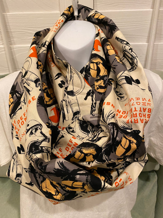 Handmade Star Wars Infinity Scarf: Shore Defense Battalion Print