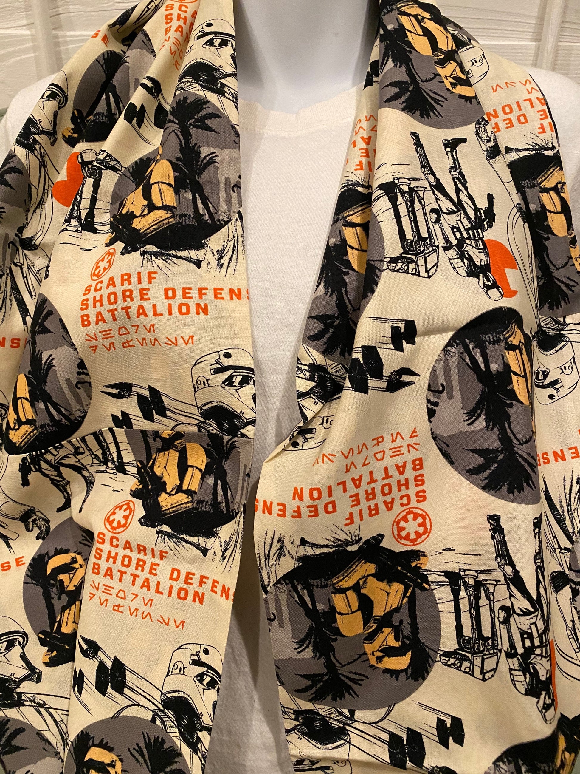 Handmade Star Wars Infinity Scarf: Shore Defense Battalion Print