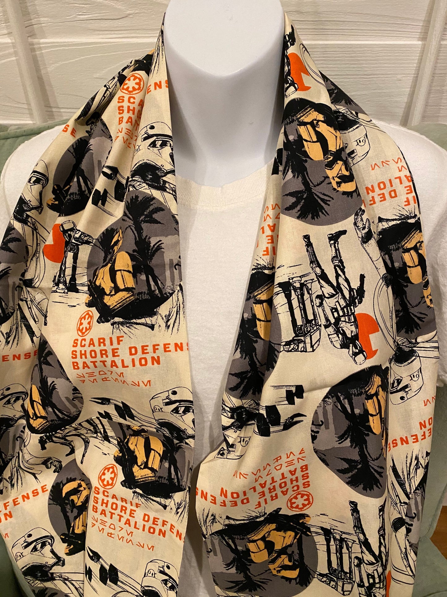 Handmade Star Wars Infinity Scarf: Shore Defense Battalion Print