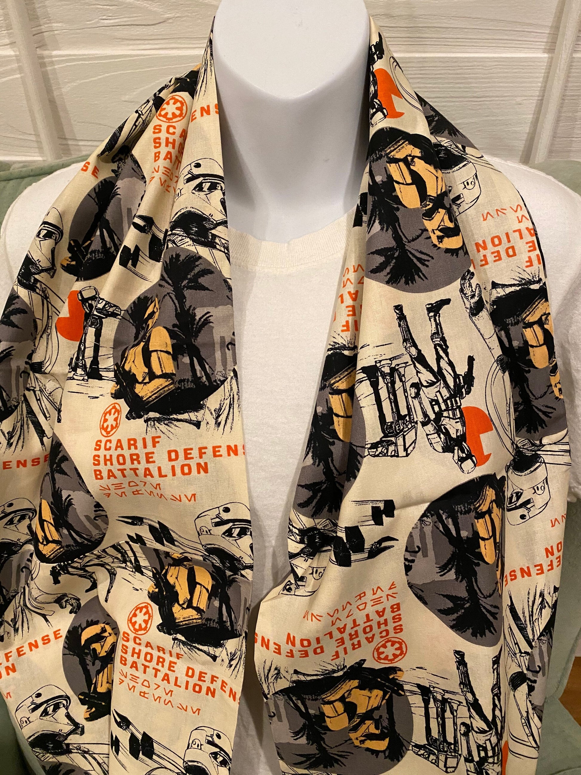 Handmade Star Wars Infinity Scarf: Shore Defense Battalion Print
