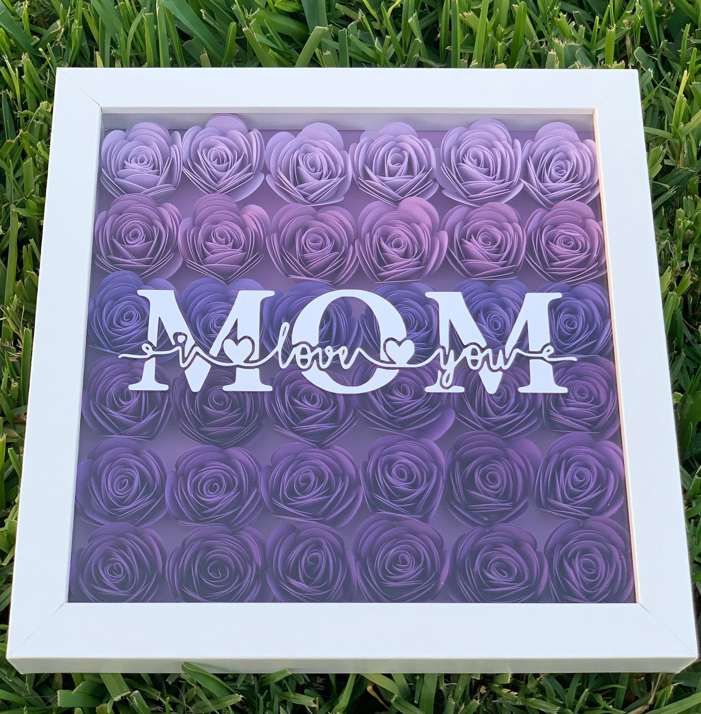 Personalized for Mom Flower Shadow Box - Unique Gift for Mom - Handcrafted Mom's Present | New Mom | Mother's Day Gifts | Gifts for Mom by Lina Loves Two, handmade in Los Angeles CA