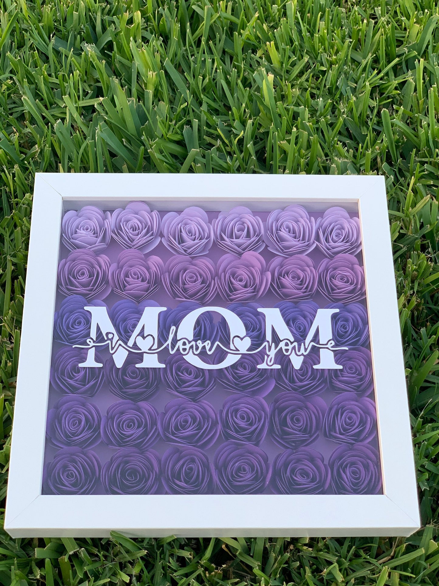 Personalized for Mom Flower Shadow Box - Unique Gift for Mom - Handcrafted Mom's Present | New Mom | Mother's Day Gifts | Gifts for Mom by Lina Loves Two, handmade in Los Angeles CA