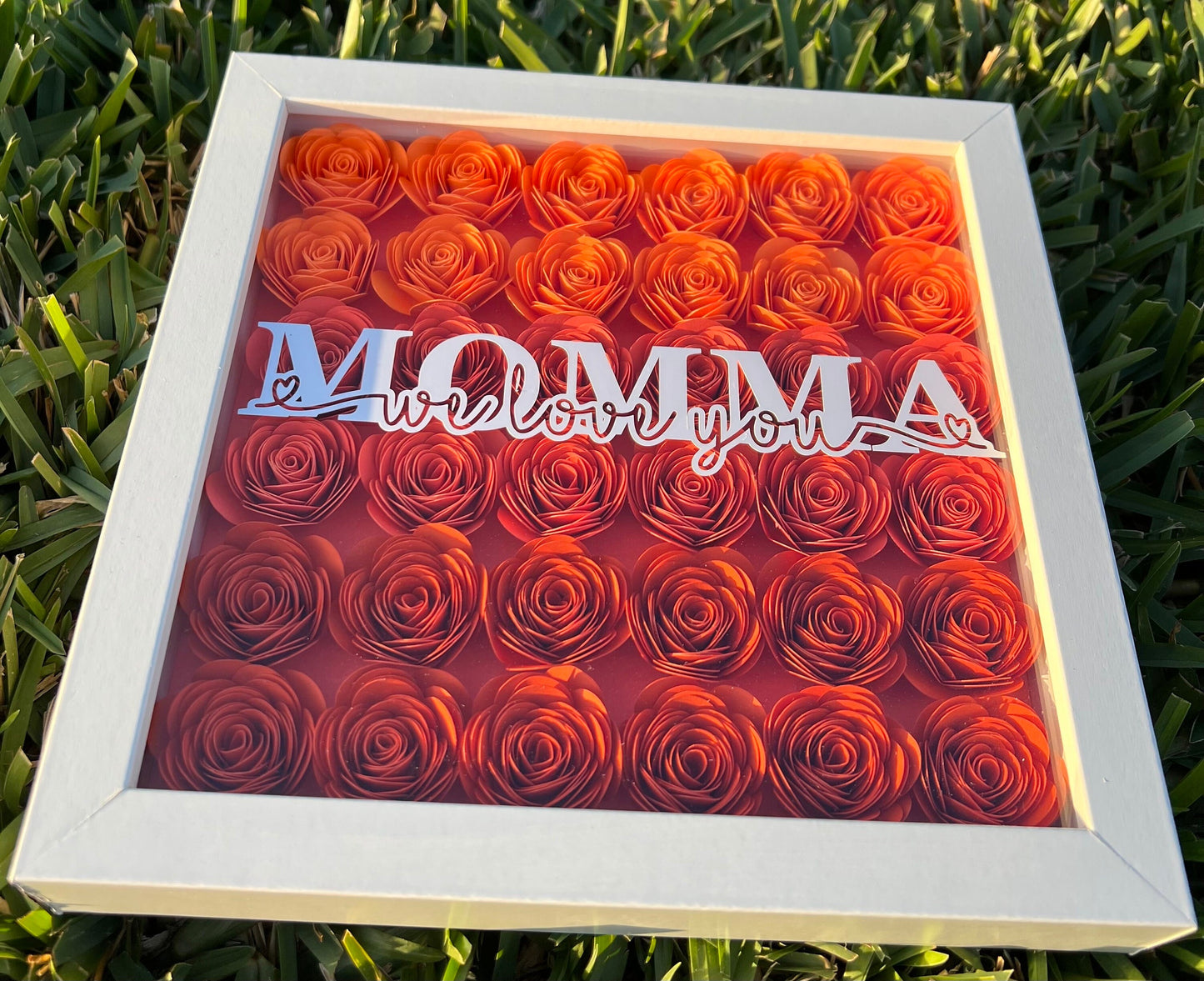 Mother's Day Blossoms: Flower Shadow Box - Personalized Mom Signs - Unique Gift for Her - Customized Mom's Gift by Lina Loves Two, handmade in Los Angeles CA