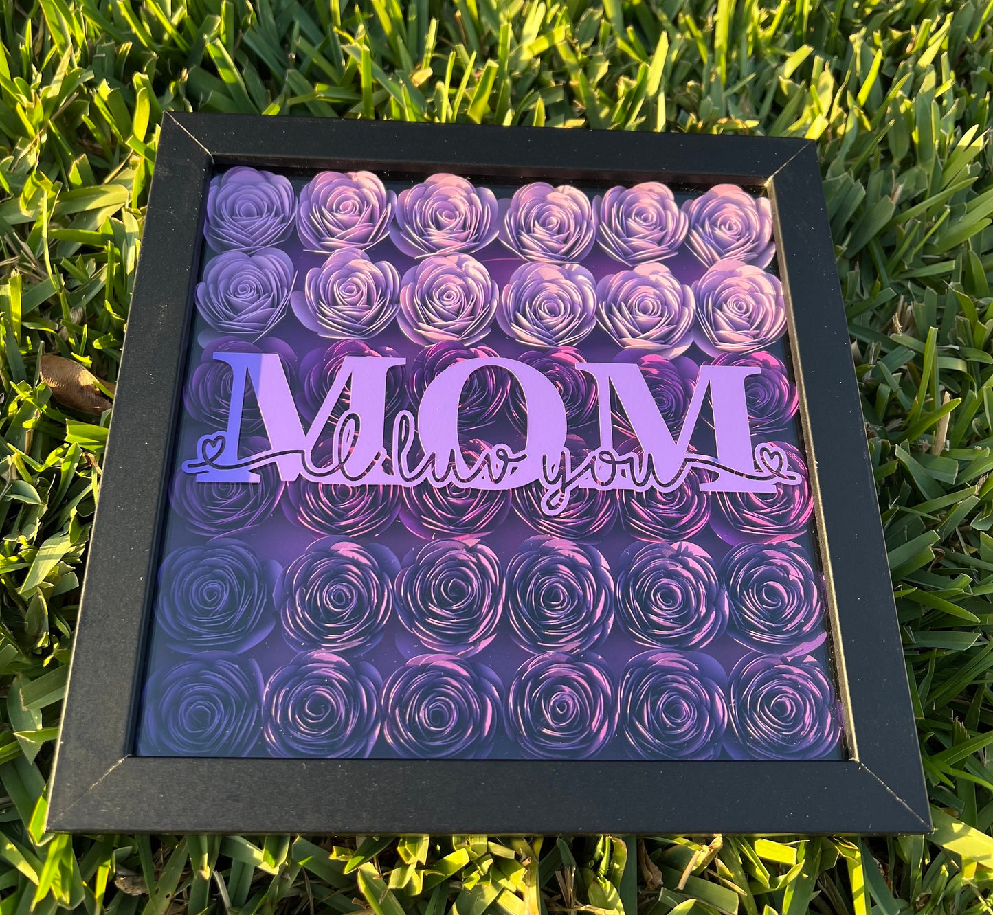 Mother's Day Blossoms: Flower Shadow Box - Personalized Mom Signs - Unique Gift for Her - Customized Mom's Gift by Lina Loves Two, handmade in Los Angeles CA