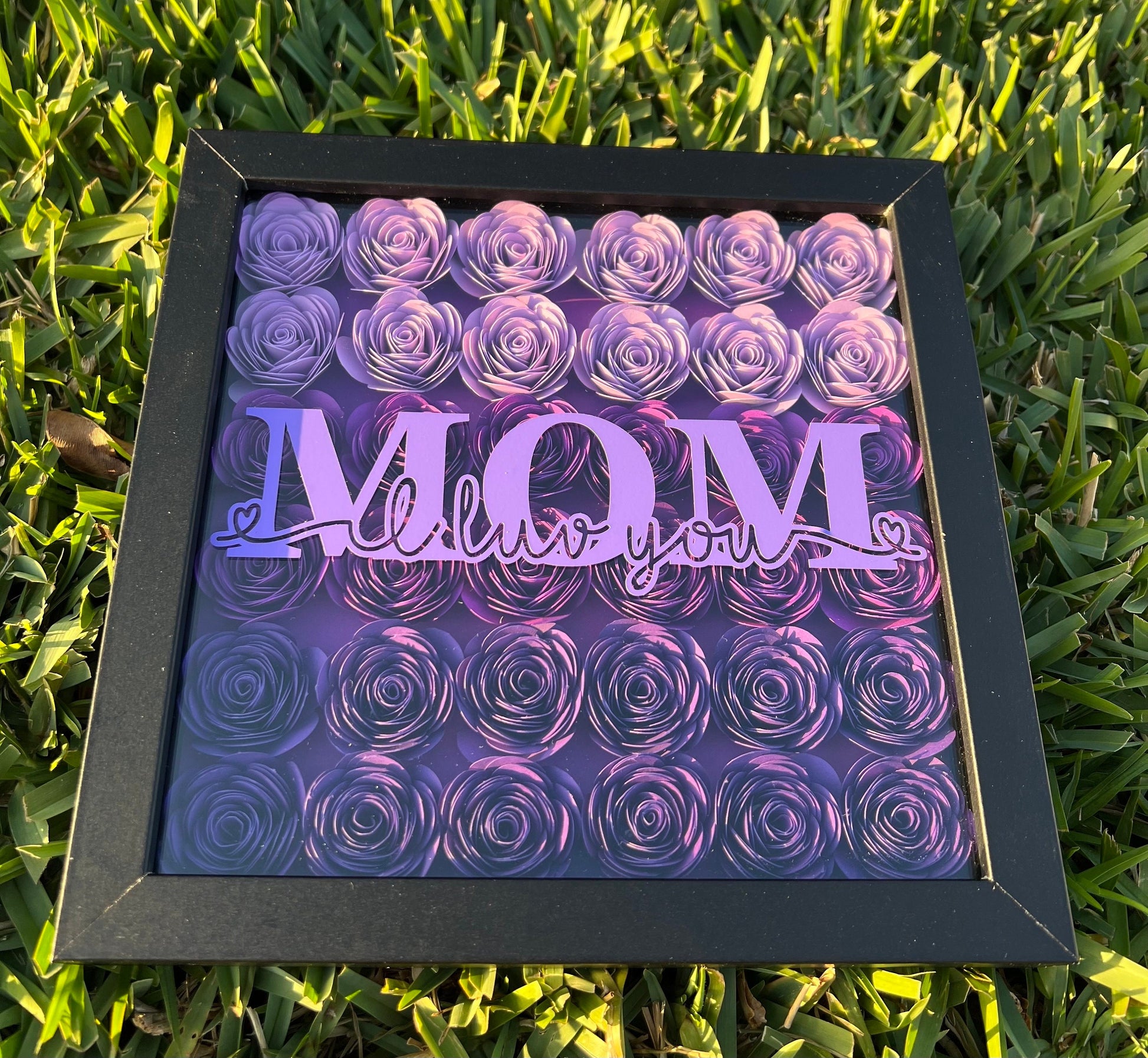 Mother's Day Blossoms: Flower Shadow Box - Personalized Mom Signs - Unique Gift for Her - Customized Mom's Gift by Lina Loves Two, handmade in Los Angeles CA