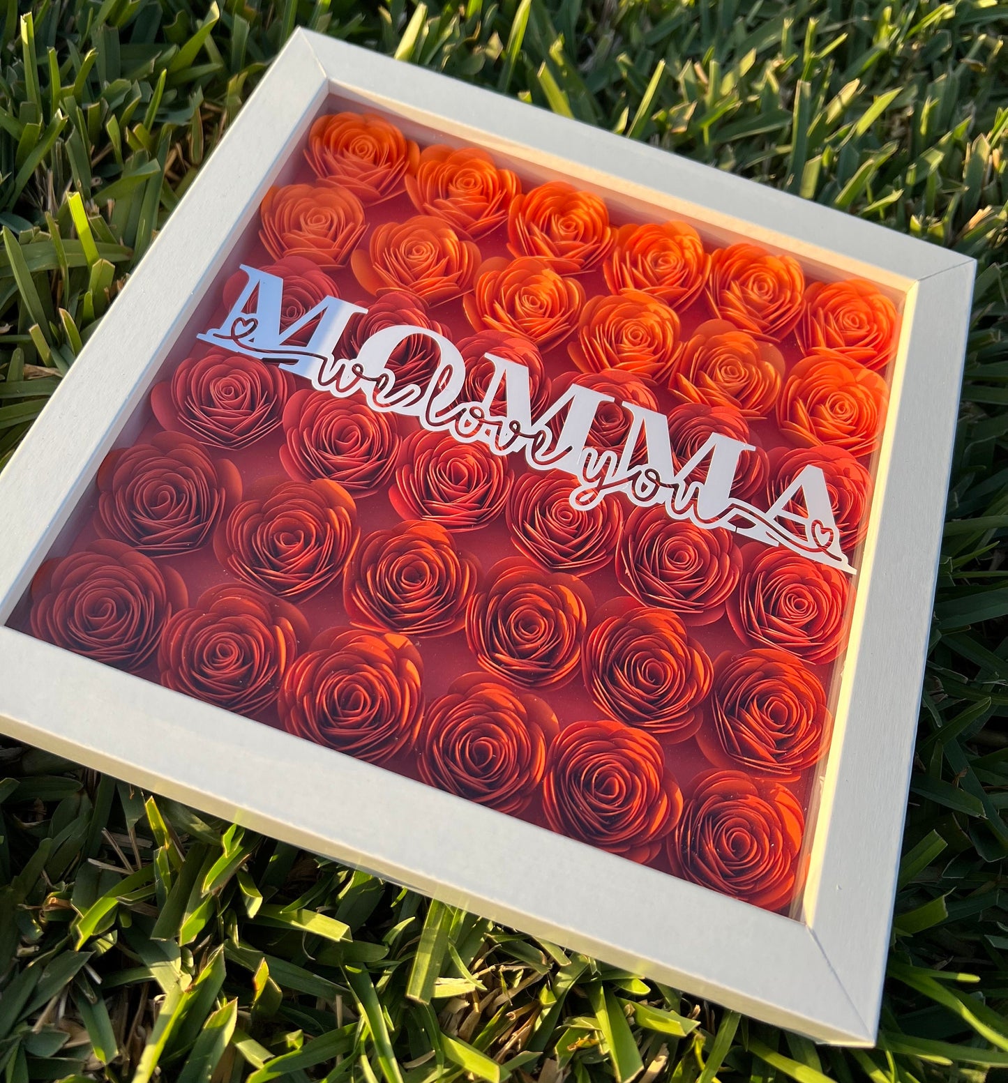 Mother's Day Blossoms: Flower Shadow Box - Personalized Mom Signs - Unique Gift for Her - Customized Mom's Gift by Lina Loves Two, handmade in Los Angeles CA