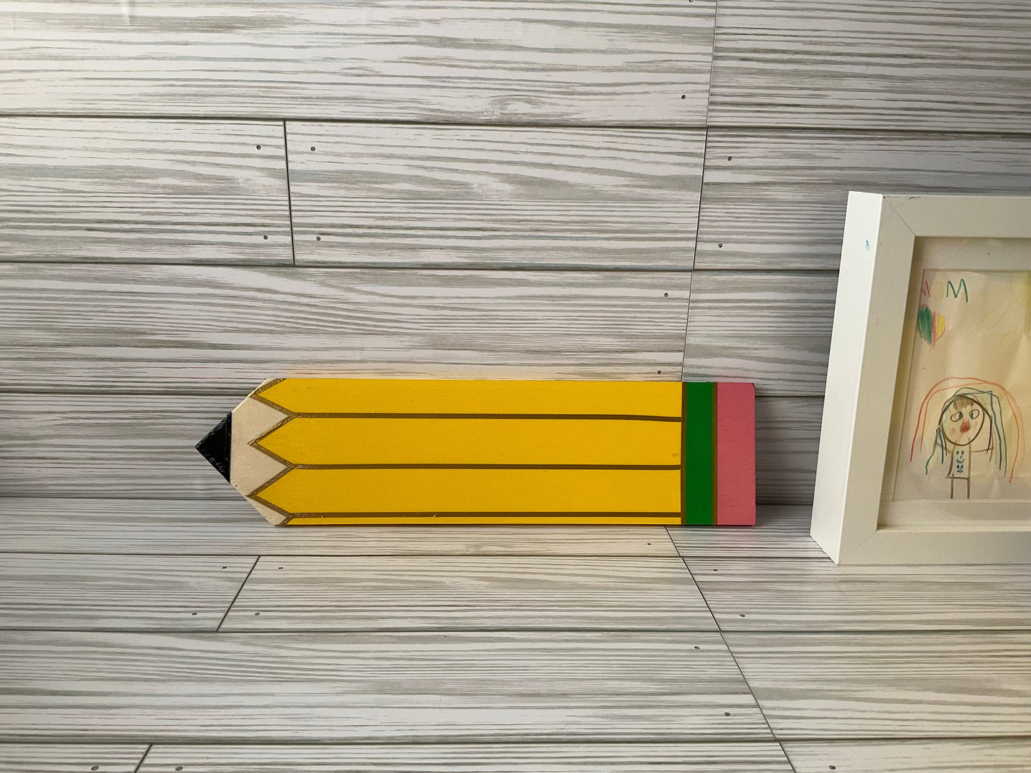 Personalized Teacher Pencil Sign: Yellow Wooden Hall Pass