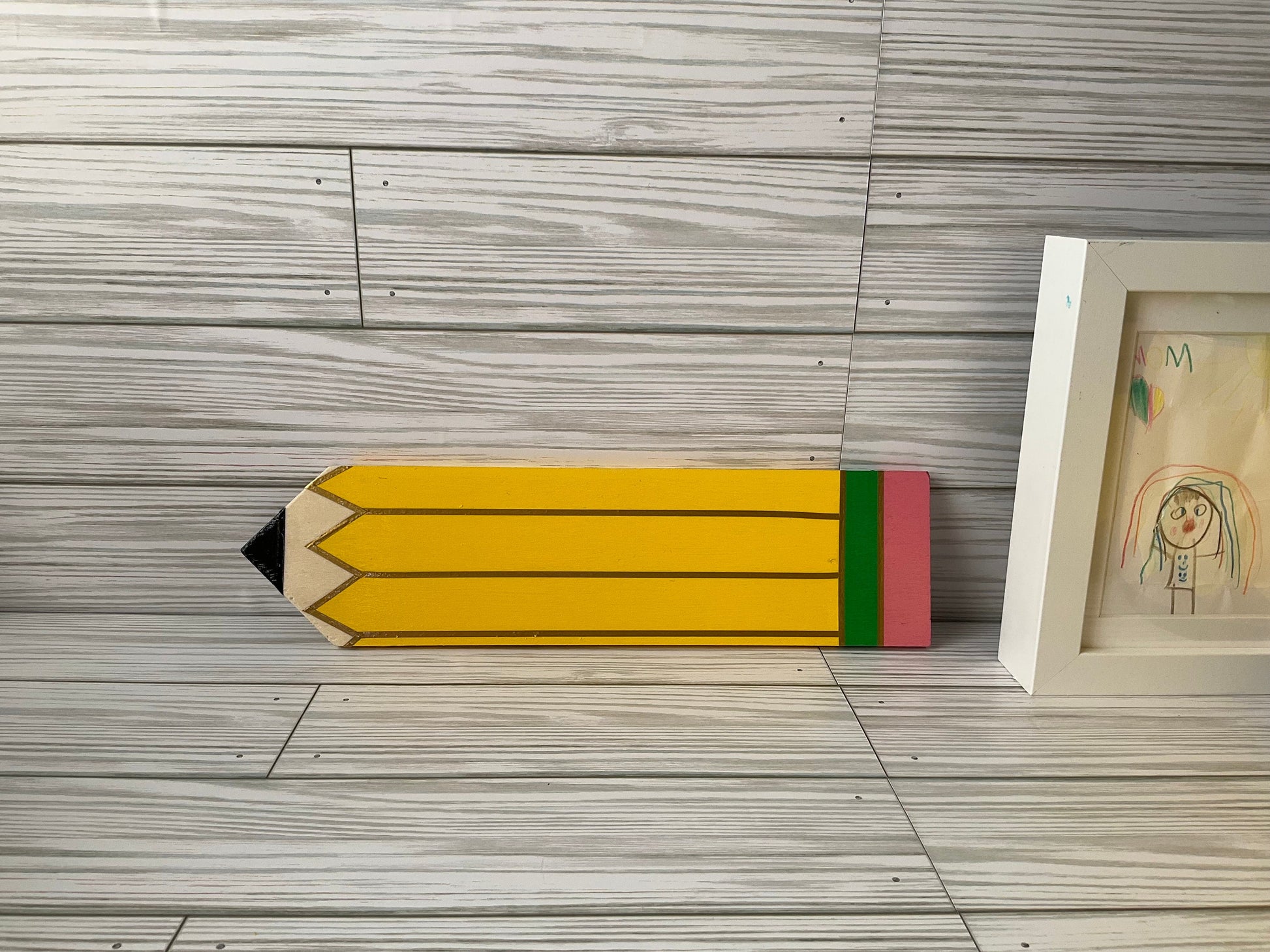 Personalized Teacher Pencil Sign: Yellow Wooden Hall Pass