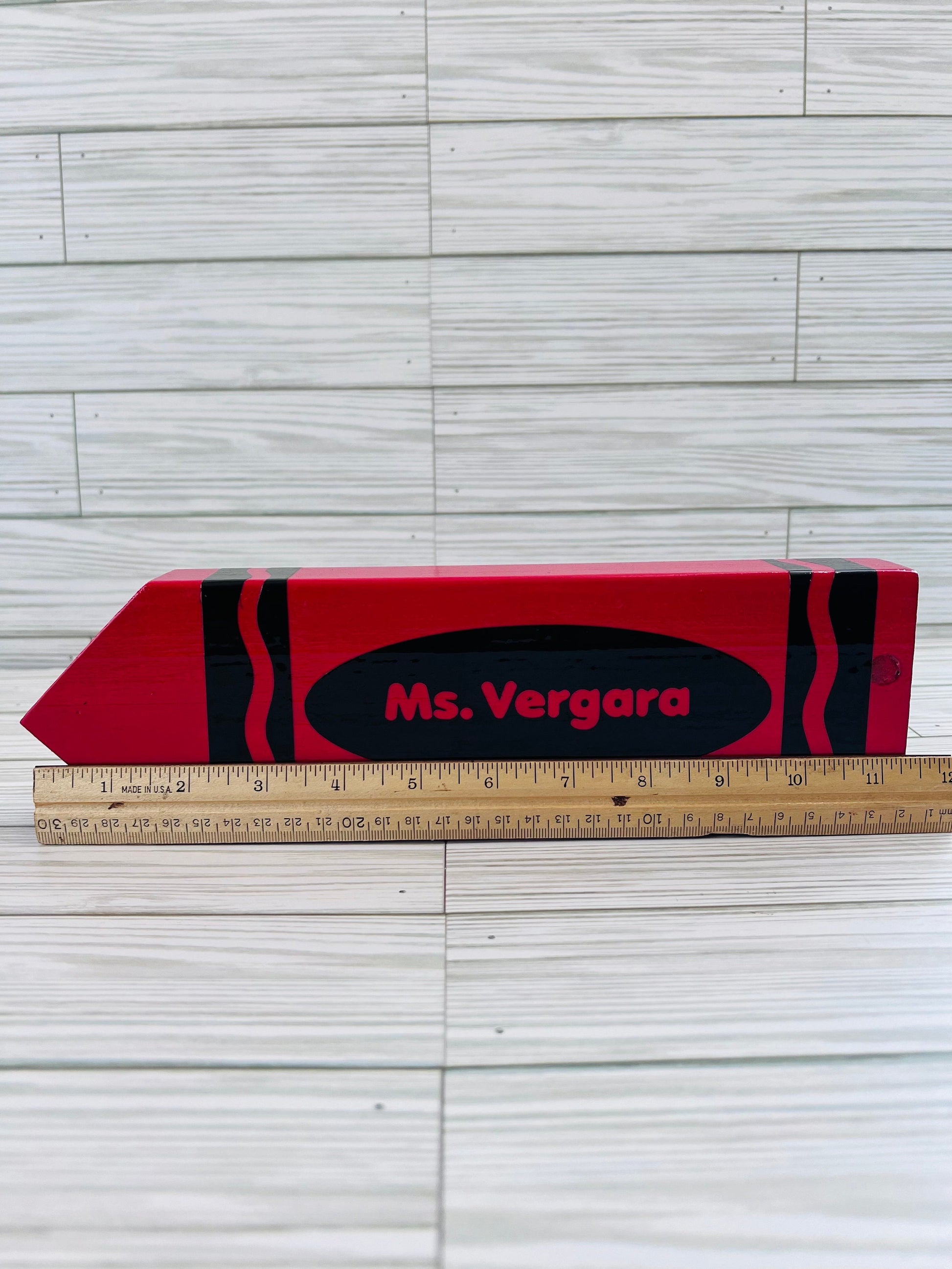 Personalized Teacher Crayon Sign: Custom Classroom Decor