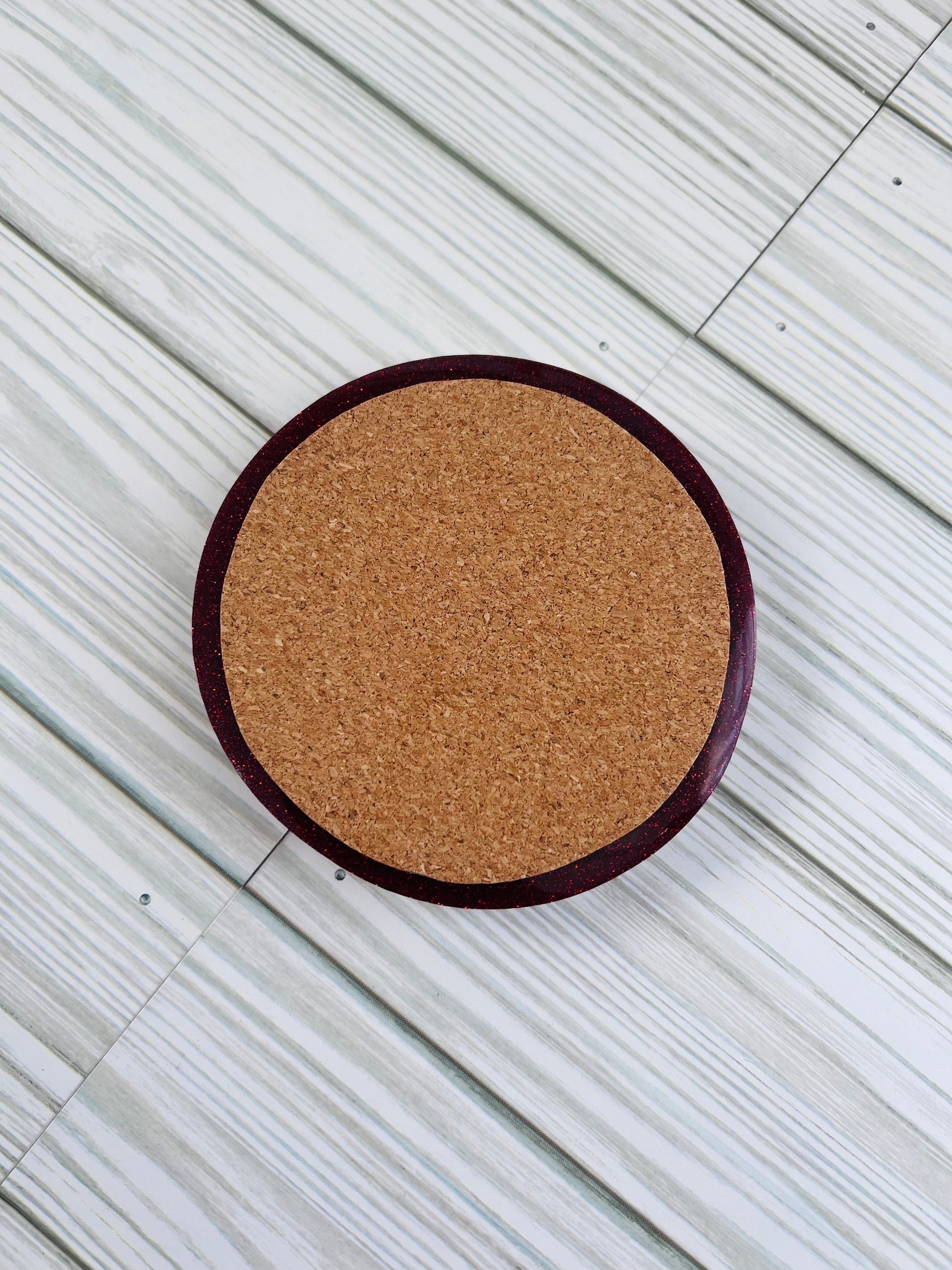 Personalized Teacher Glitter Coaster: Crayon & Pencil Design