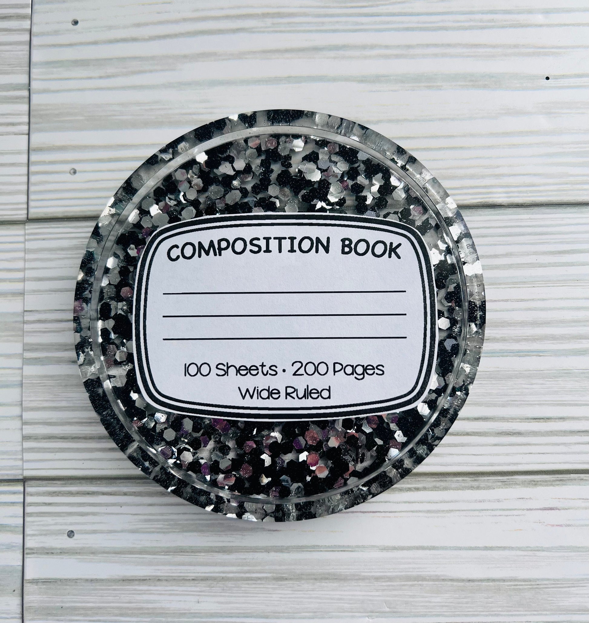 Personalized Teacher Coaster: Composition Book Design, Custom Name