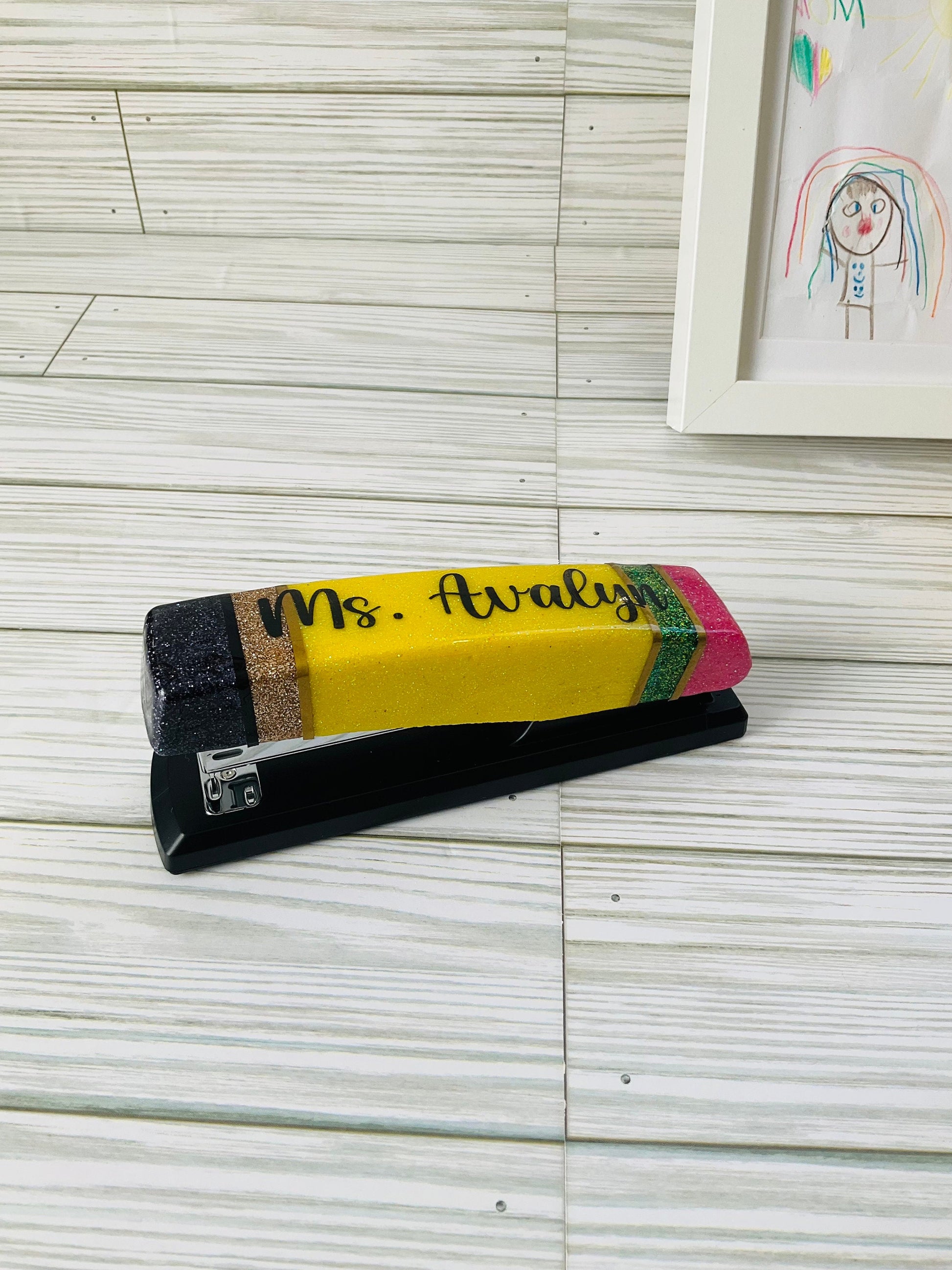 Glitter Pencil Stapler: Unique Teacher Desk Accessory