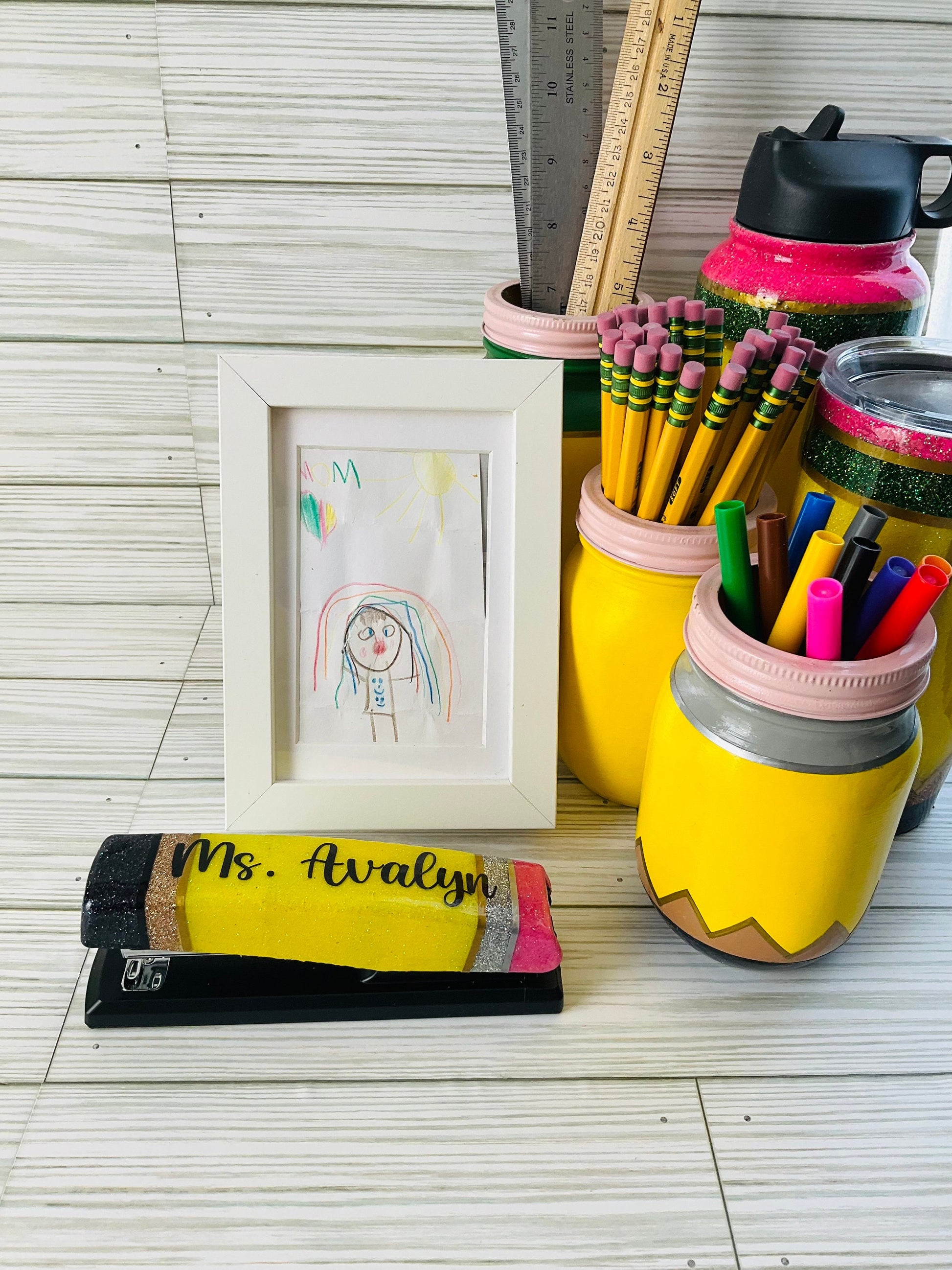 Glitter Pencil Stapler: Unique Teacher Desk Accessory
