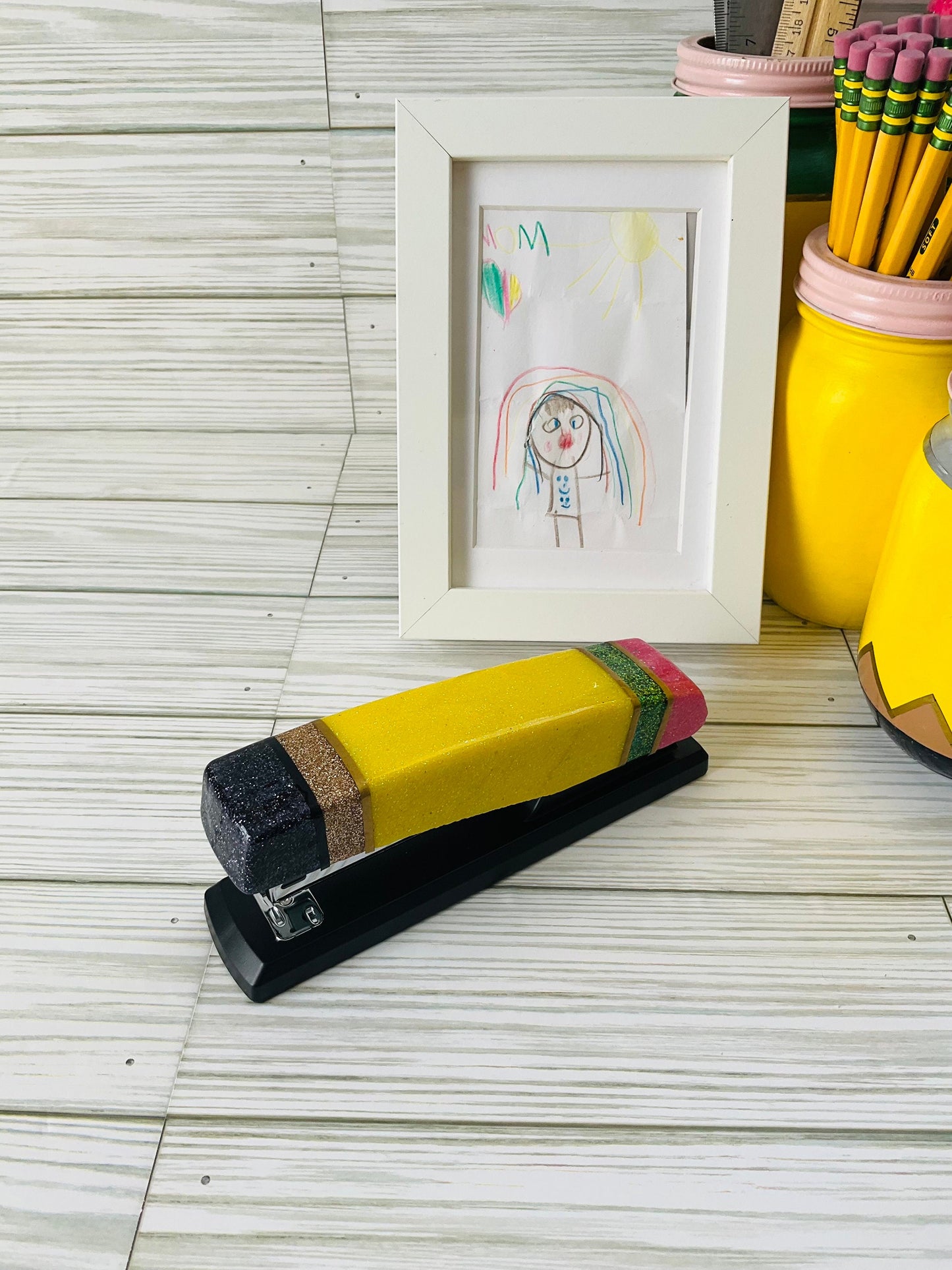 Glitter Pencil Stapler: Unique Teacher Desk Accessory