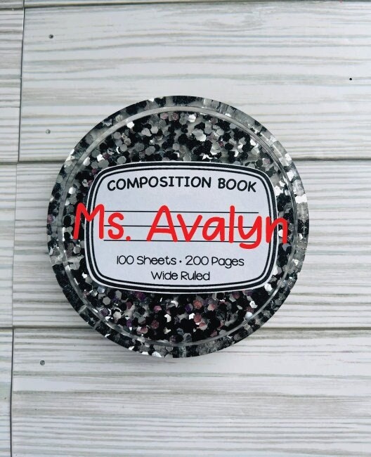 Personalized Teacher Coaster: Composition Book Design, Custom Name
