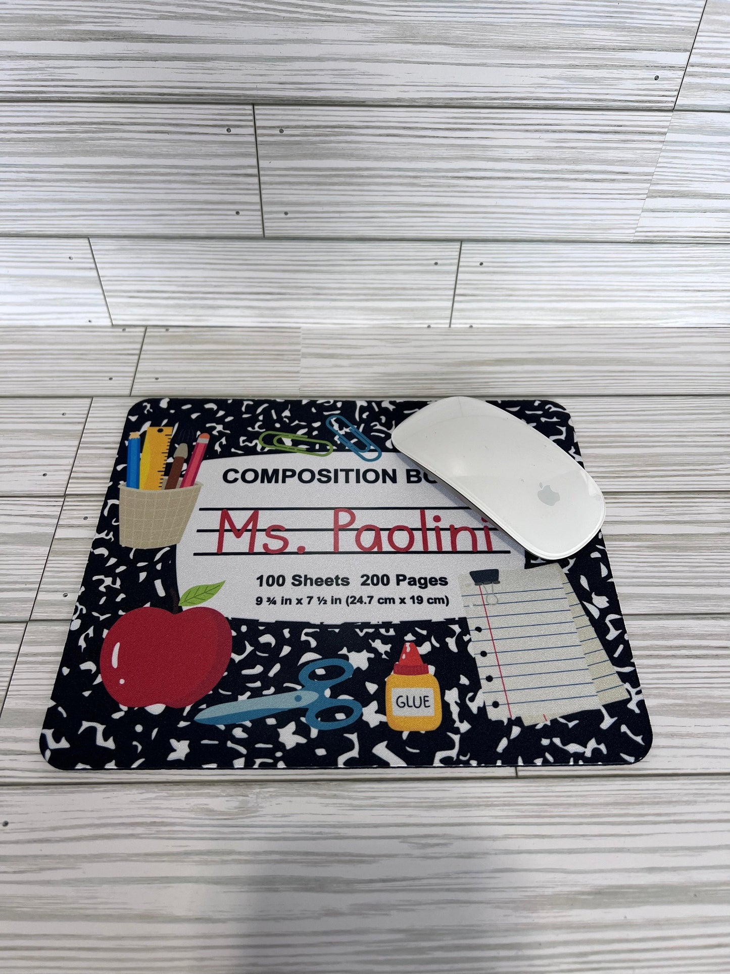Personalized Teacher Mouse Pad: Composition Book Design