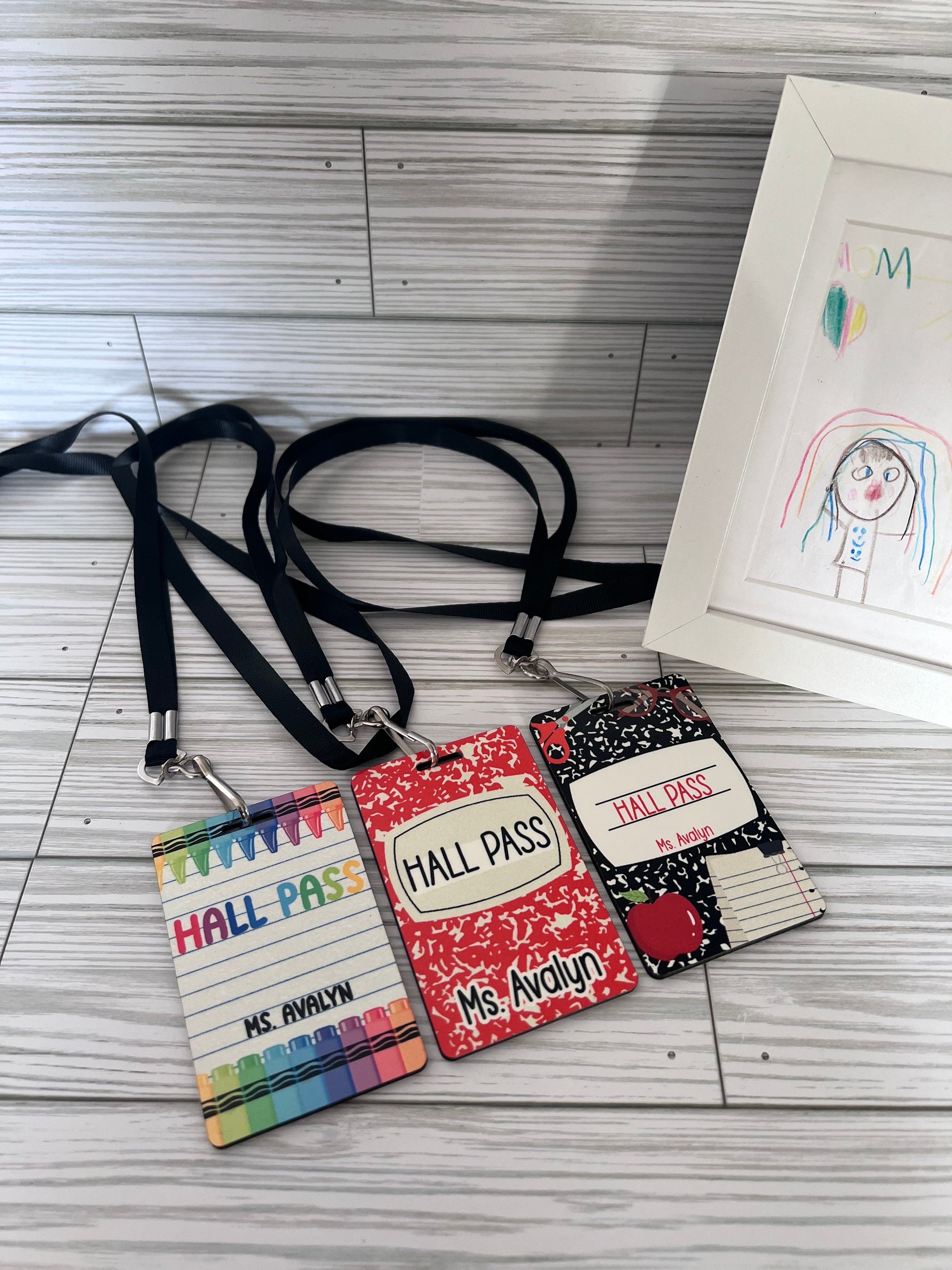 Custom Teacher Hall Pass Set: Double Sided Classroom Lanyards, 6-Pack