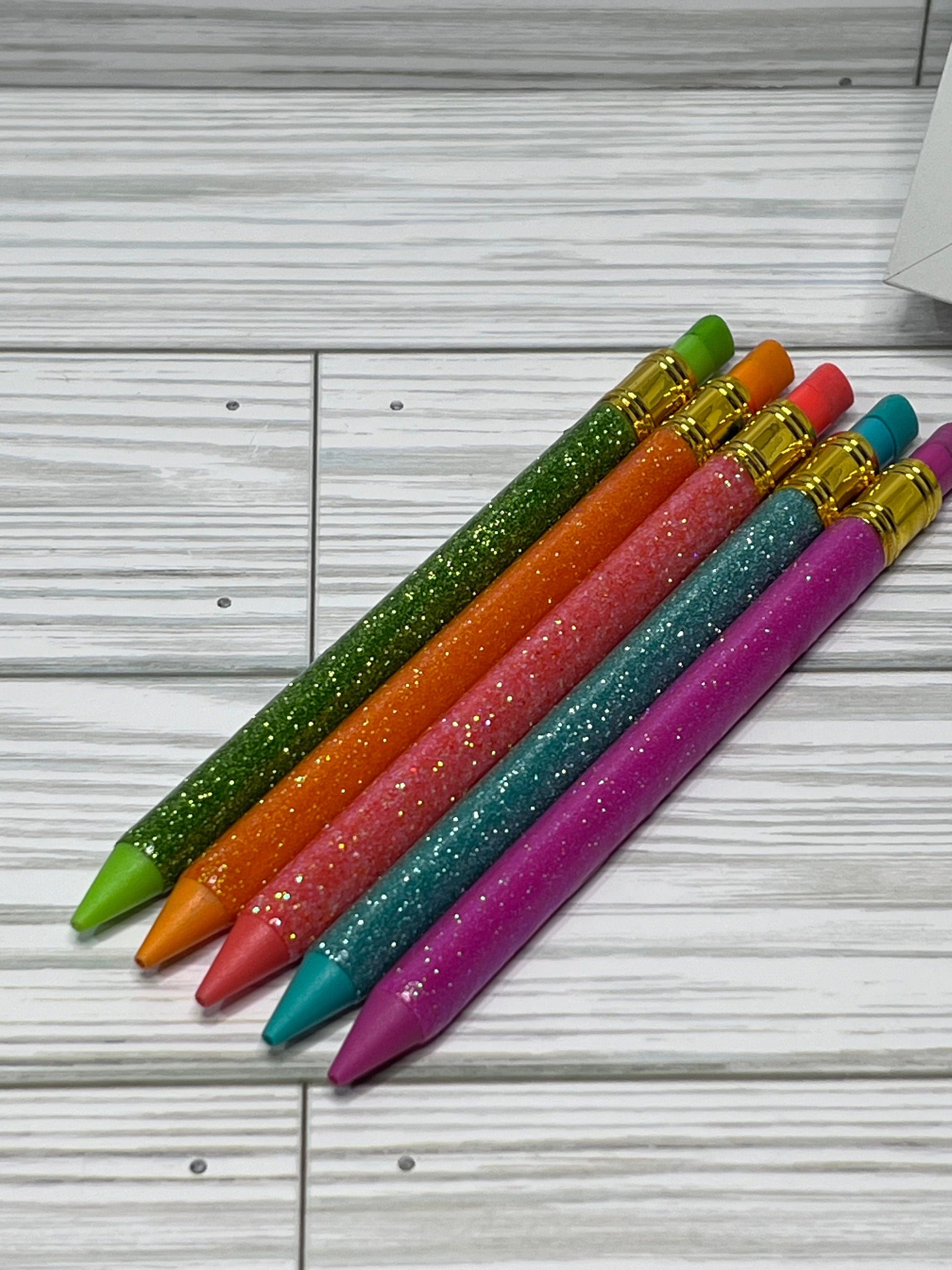 x5 Glitter Color Personalized Lead Pencils| Unique Teacher Gifts | Customized Teacher Appreciation Gift | Glitter Lead Pencils
