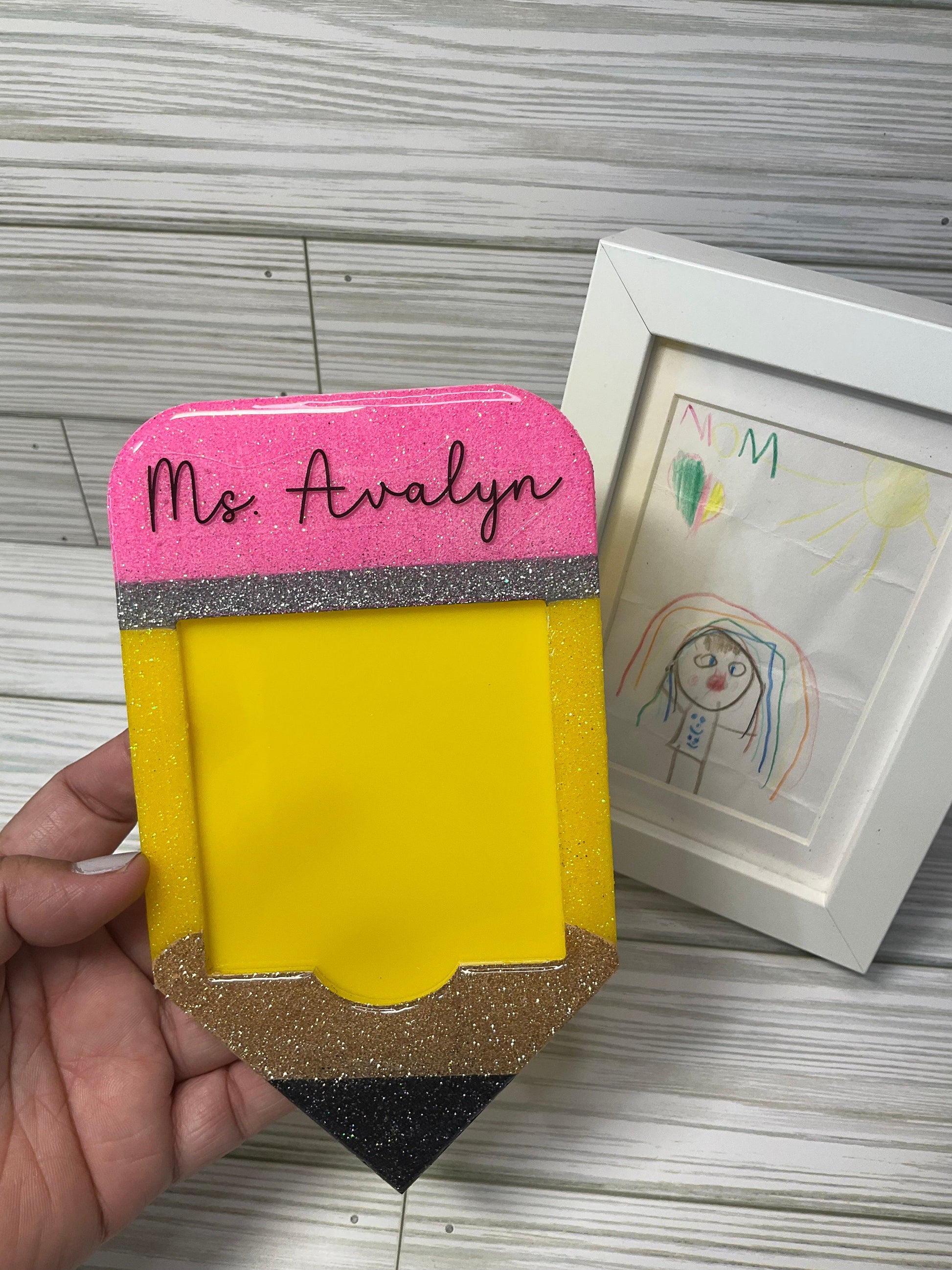 Glitter Pencil Post-It Holder: Teacher Desk Decor