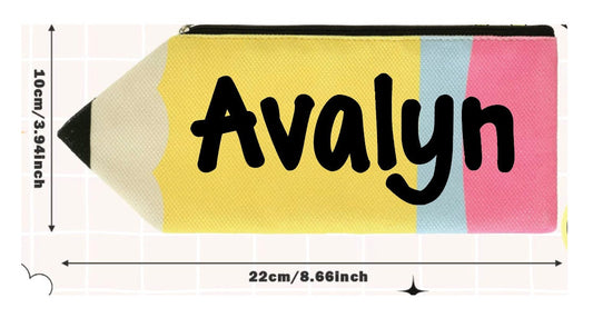 Personalized Pencil Pouch: Custom Canvas Zipper Bag - Teacher Student Gift