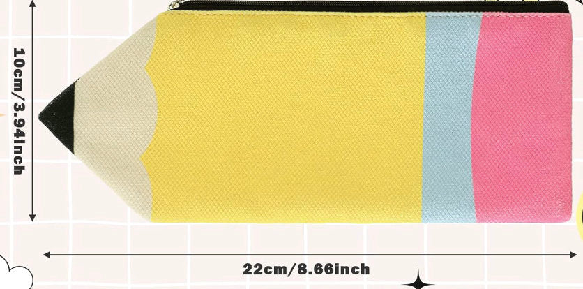 Personalized Pencil Pouch: Custom Canvas Zipper Bag - Teacher Student Gift