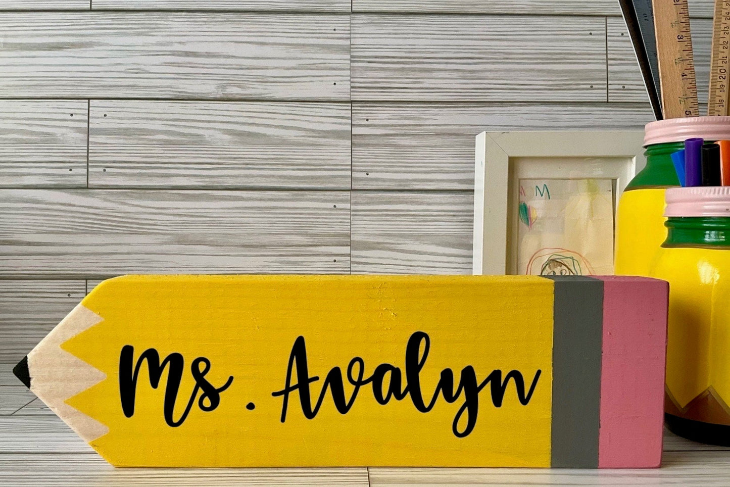 Teacher Pencil | Personalized Gifts | Classroom Decor | Name Plate for Teachers | Unique Teacher Appreciation Gift