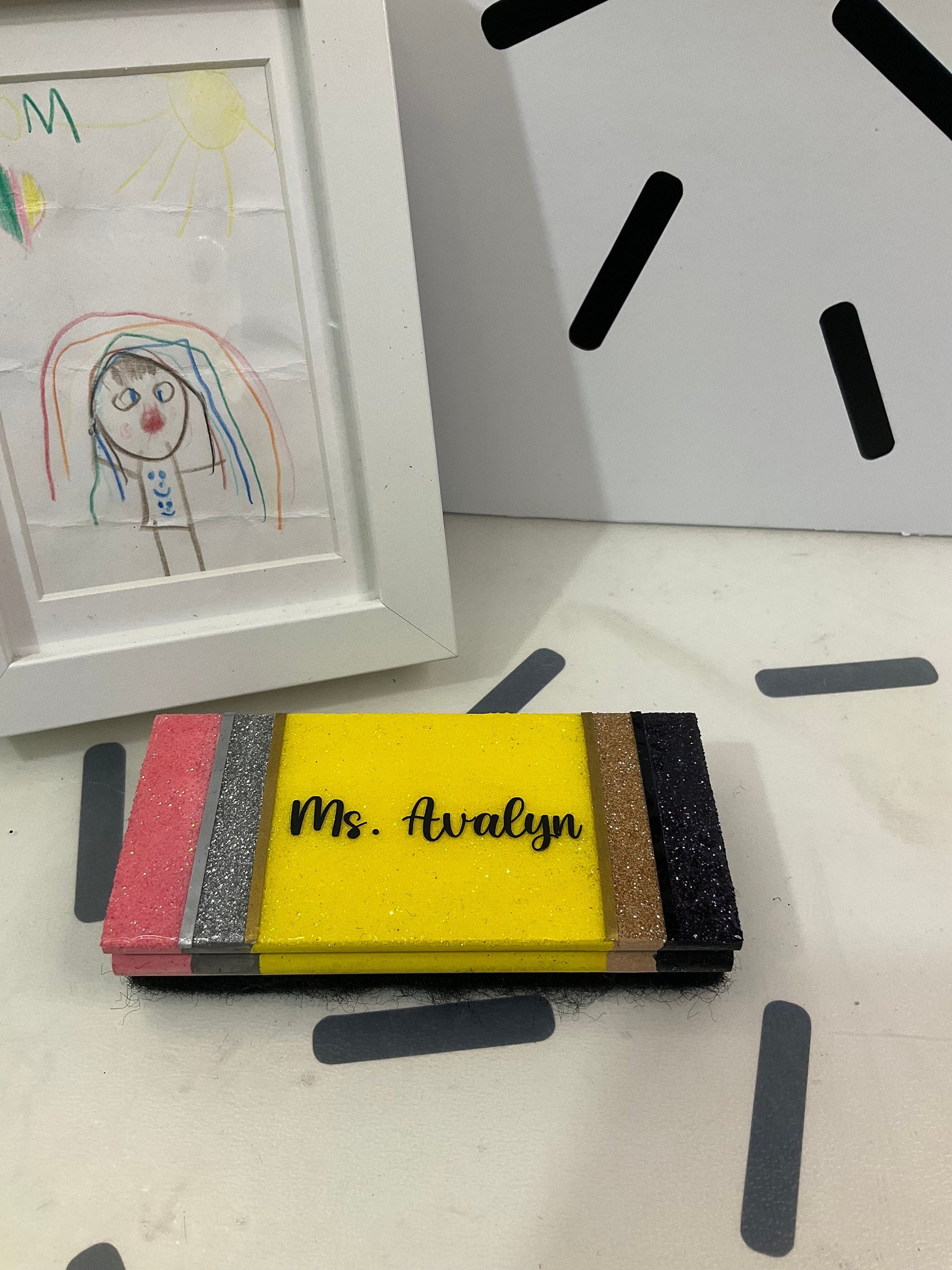 Personalized Board Eraser | Pencil Eraser | Glitter Eraser | Customized Eraser | Crayon Eraser | Teacher Epoxy Resin Eraser Board