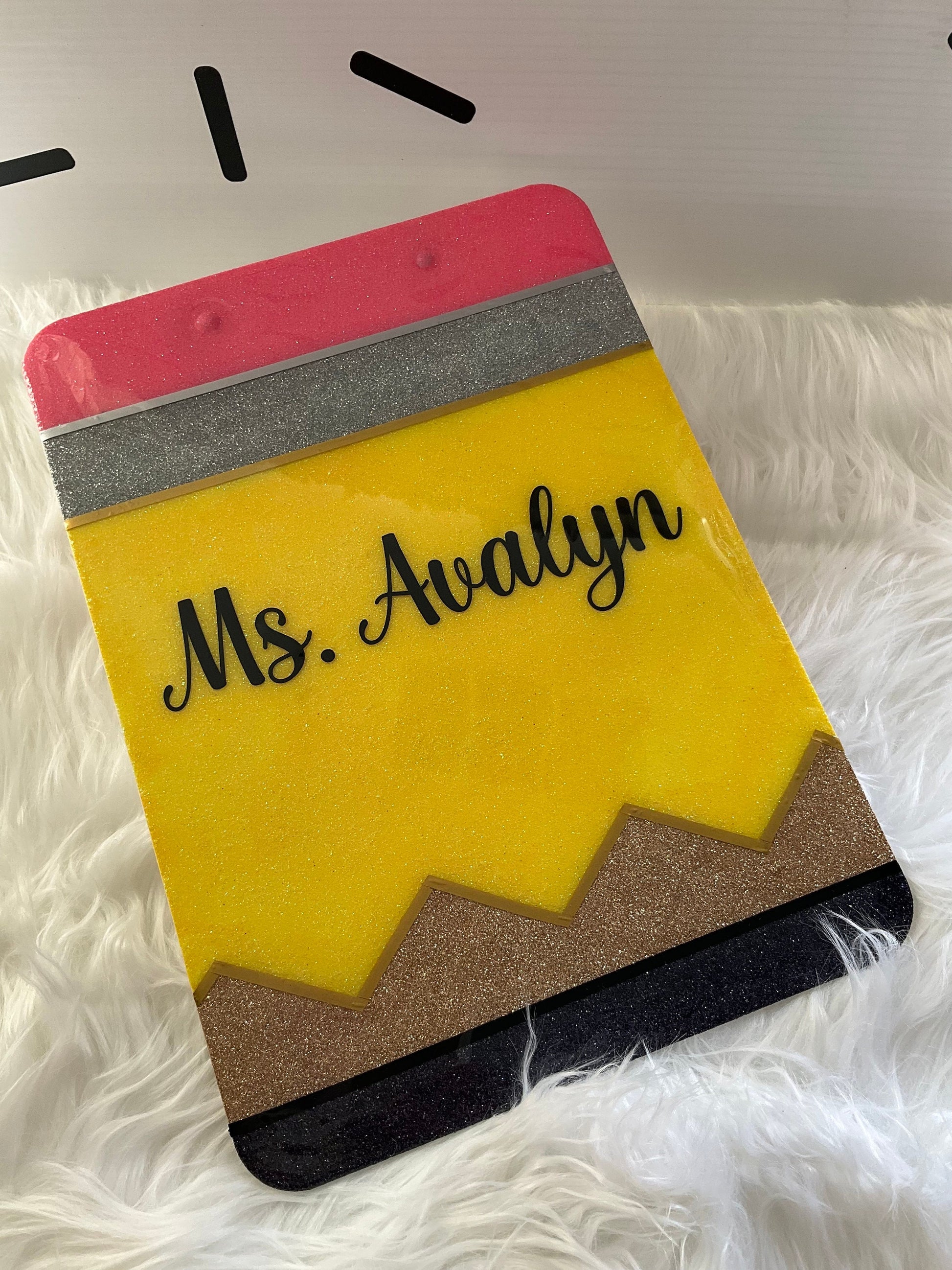 Personalized Glitter Letter Clipboard: Teacher Appreciation Gift