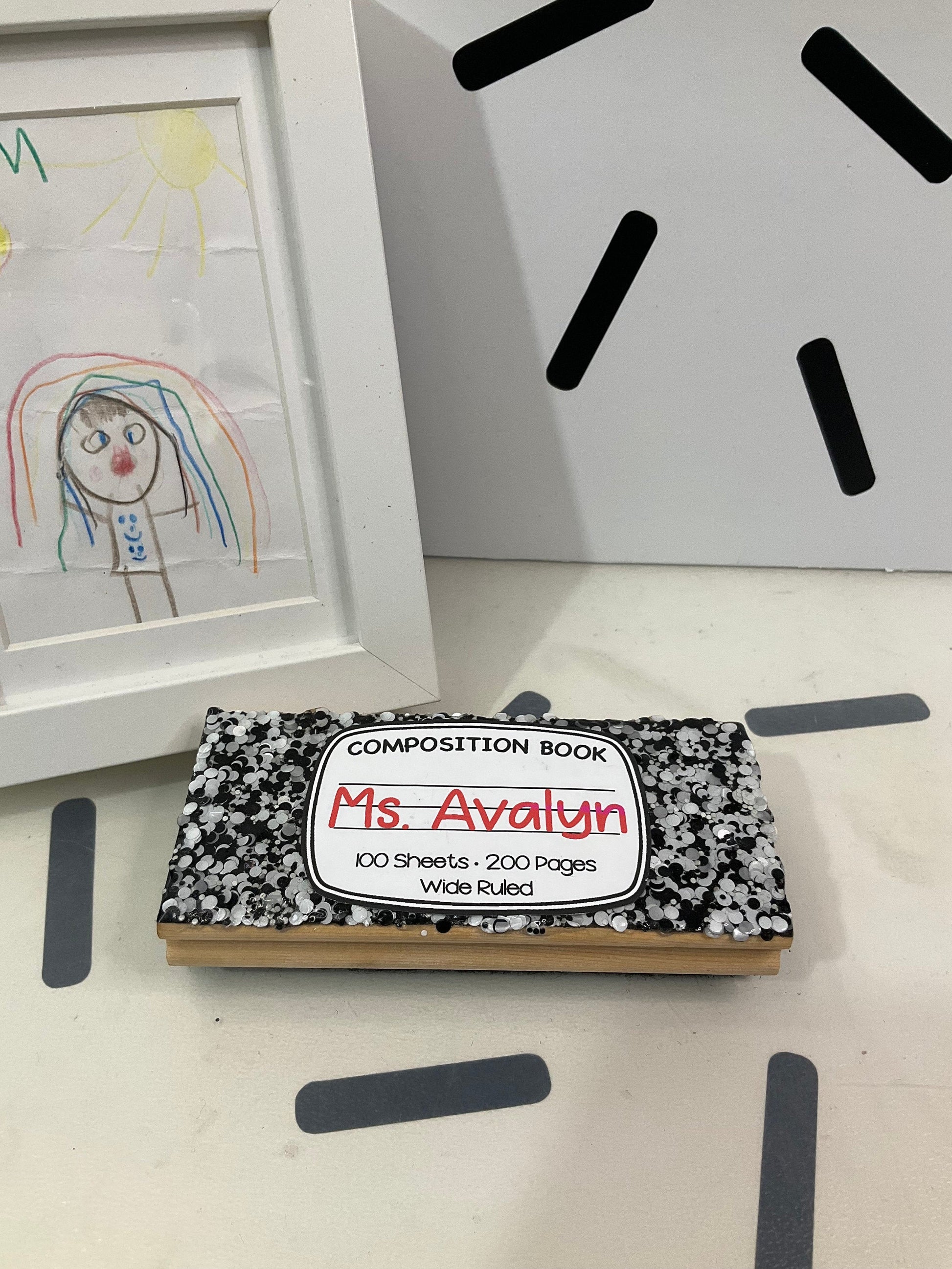 Personalized Board Eraser | Pencil Eraser | Glitter Eraser | Customized Eraser | Crayon Eraser | Teacher Epoxy Resin Eraser Board by Lina Loves Two, handmade in Los Angeles CA