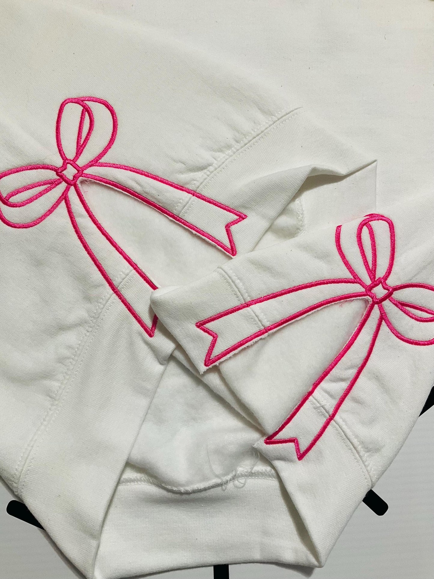 Embroidered Mama Sweatshirt: Classic Side Bow Design