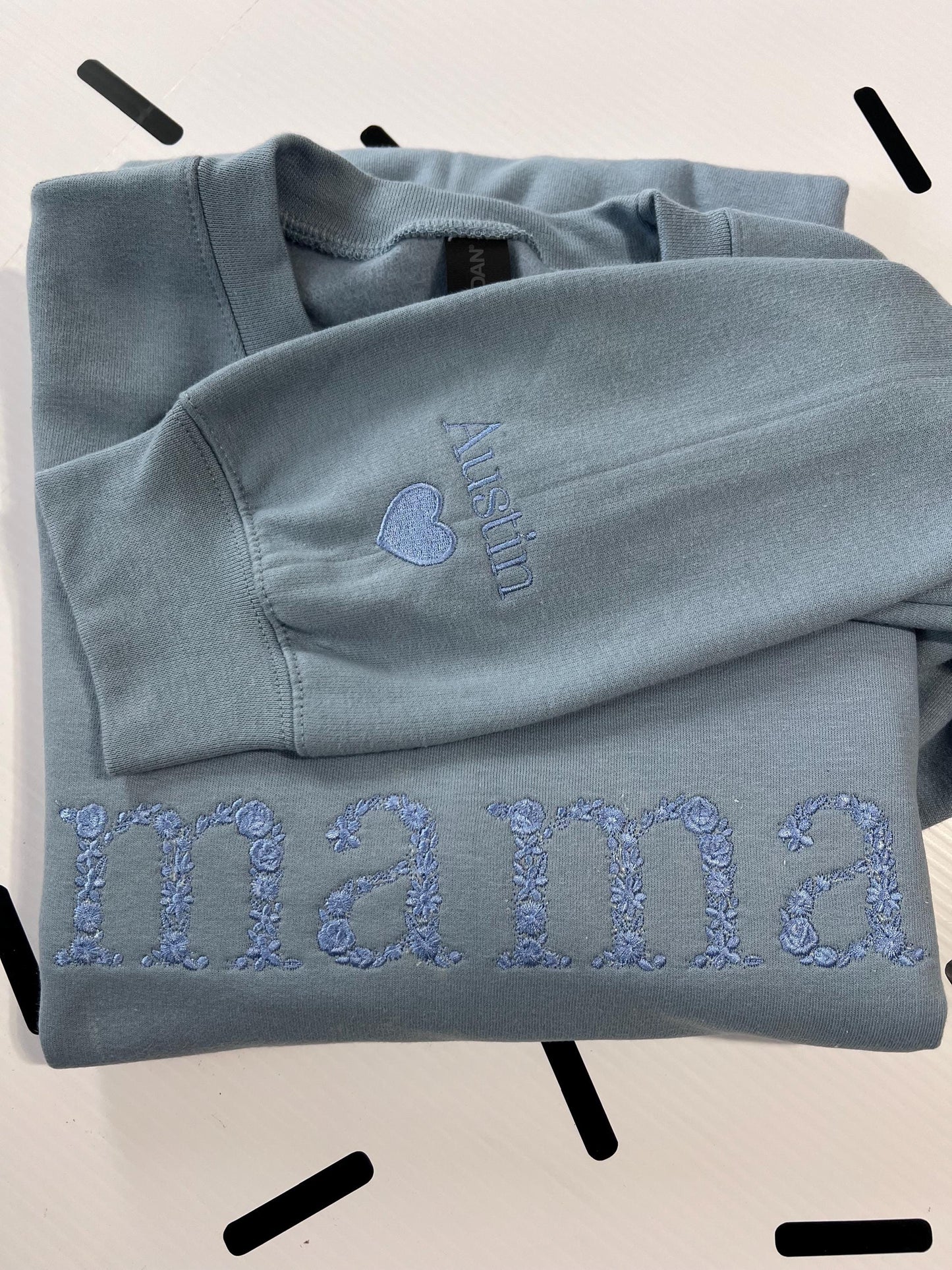 Personalized Mama Floral Embroidered Sweatshirt | Mother’s Day Gift | Mom Sweatshirt For Mother's Day | New Mom Gift | Mama Sweatshirt