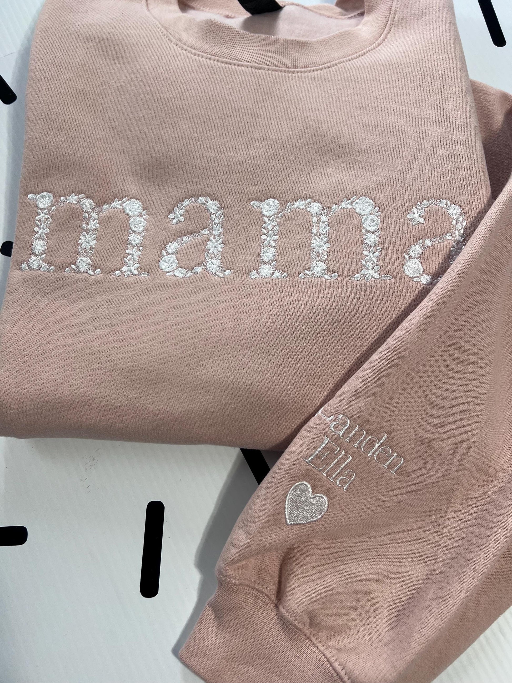 Personalized Mama Floral Embroidered Sweatshirt | Mother’s Day Gift | Mom Sweatshirt For Mother's Day | New Mom Gift | Mama Sweatshirt